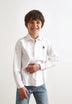 POLO NECK SHIRT WITH CONTRAST SKULL PRINT