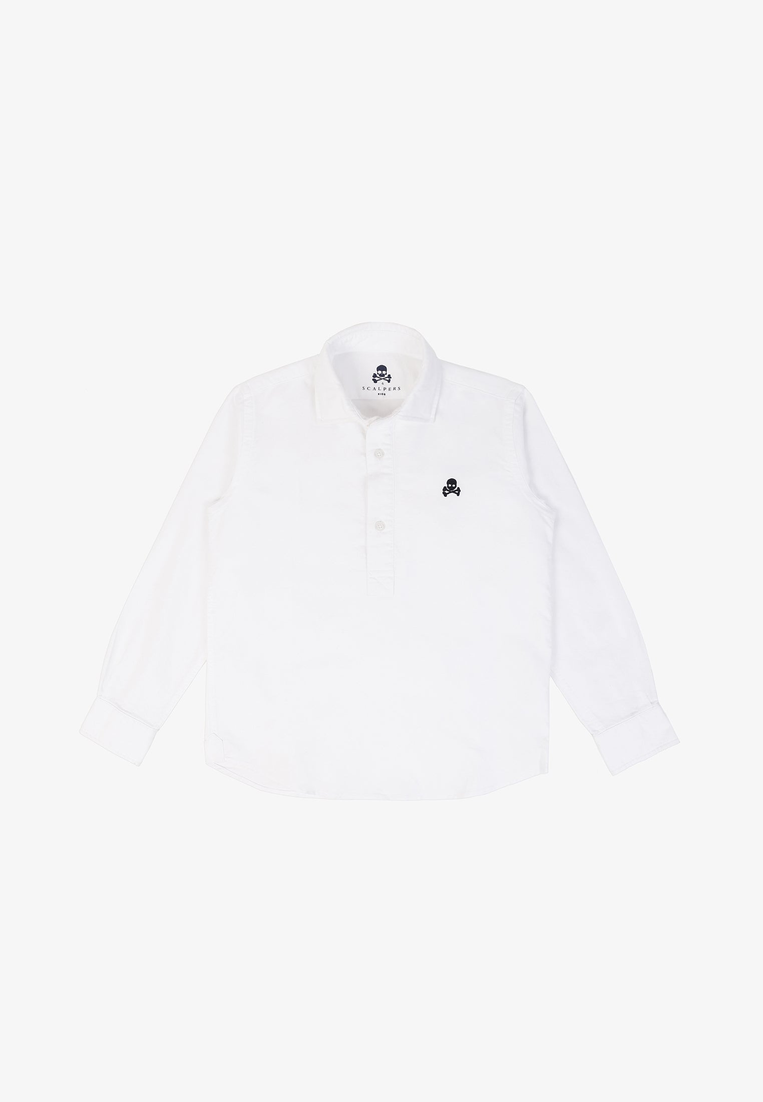 POLO OXFORD MANCHES LONGUES SKULL CONTRASTANT