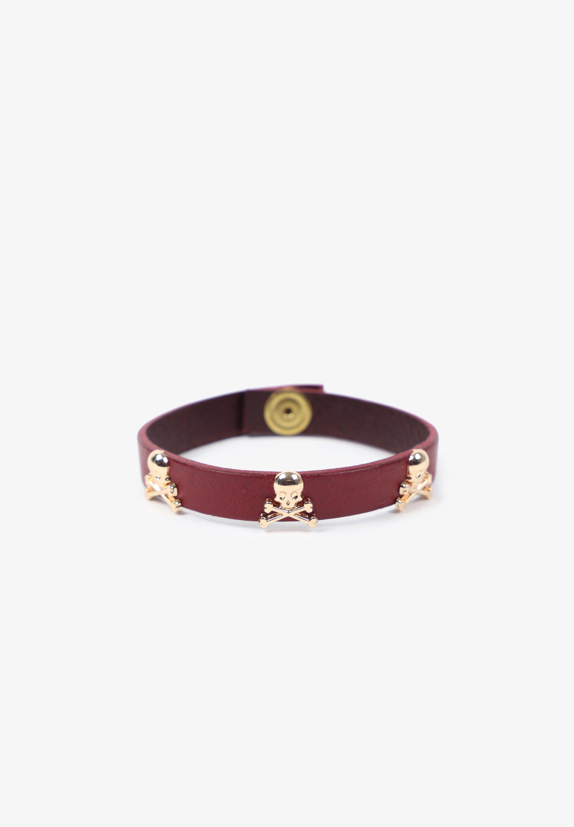 BRACELET CUIR SKULLS