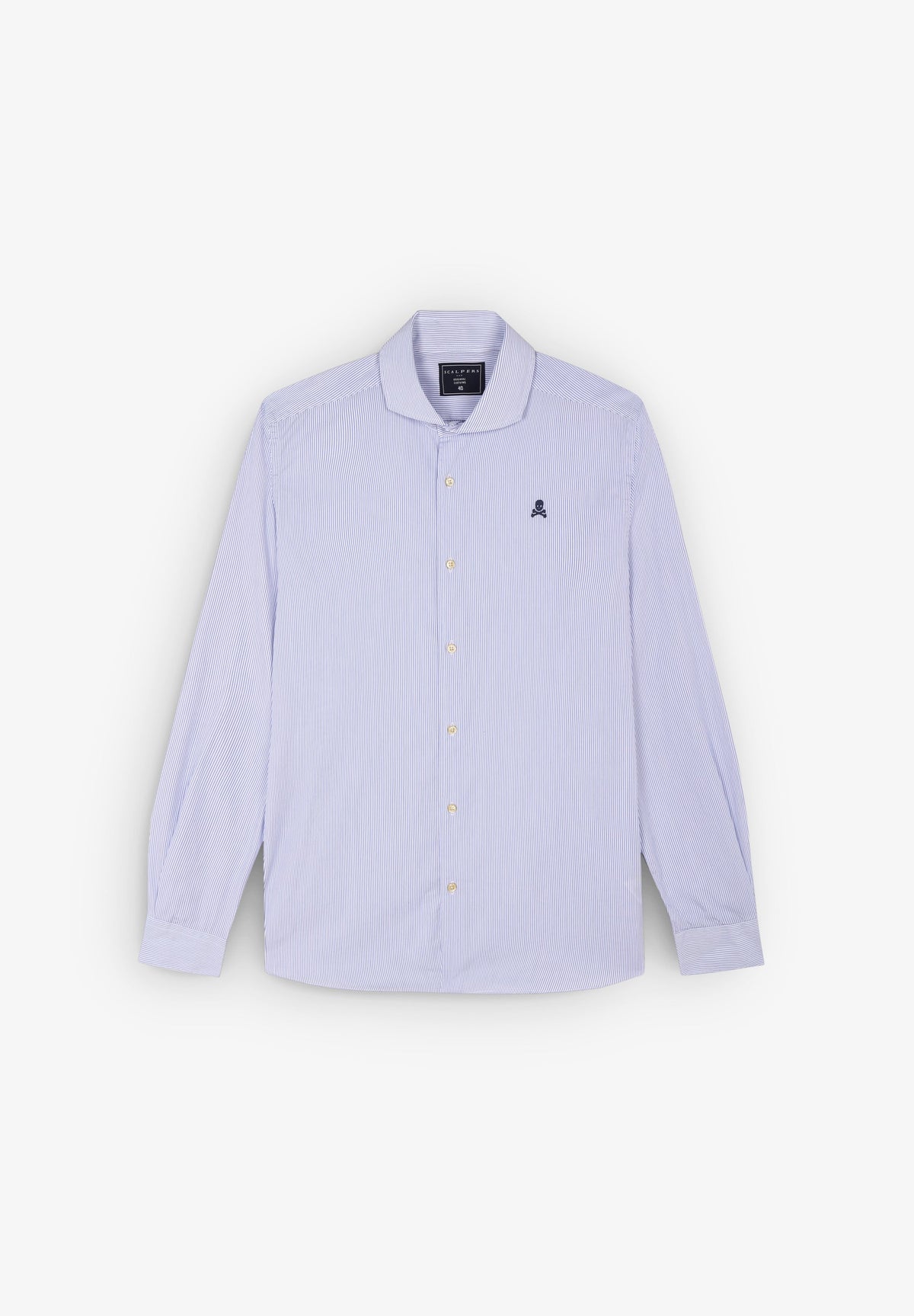 CONTRAST SKULL STRIPED FORMAL SHIRT