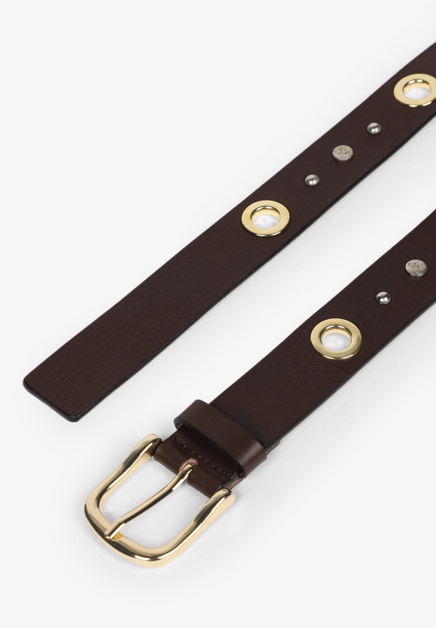 LEATHER BELT WITH GOLD TRIM