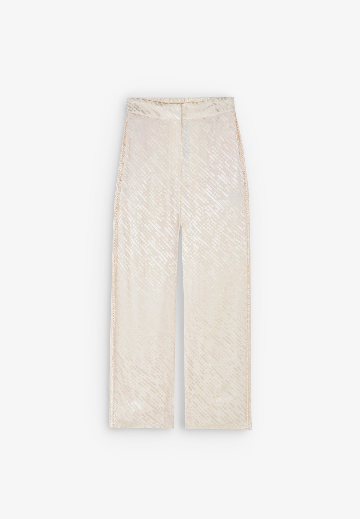 JACQUARD TROUSERS WITH METALLIC DETAILS