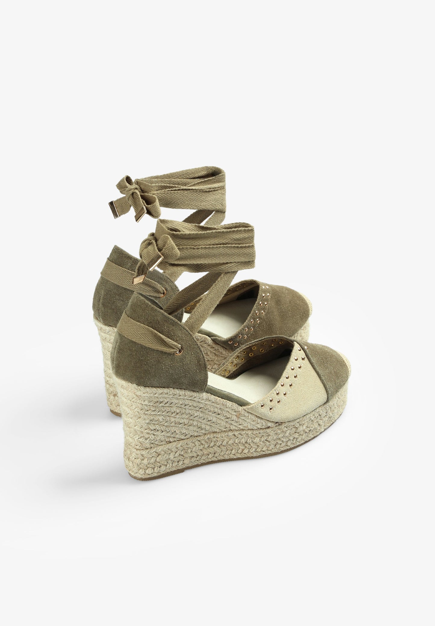 SUEDE WEDGE ESPADRILLES WITH STUDS