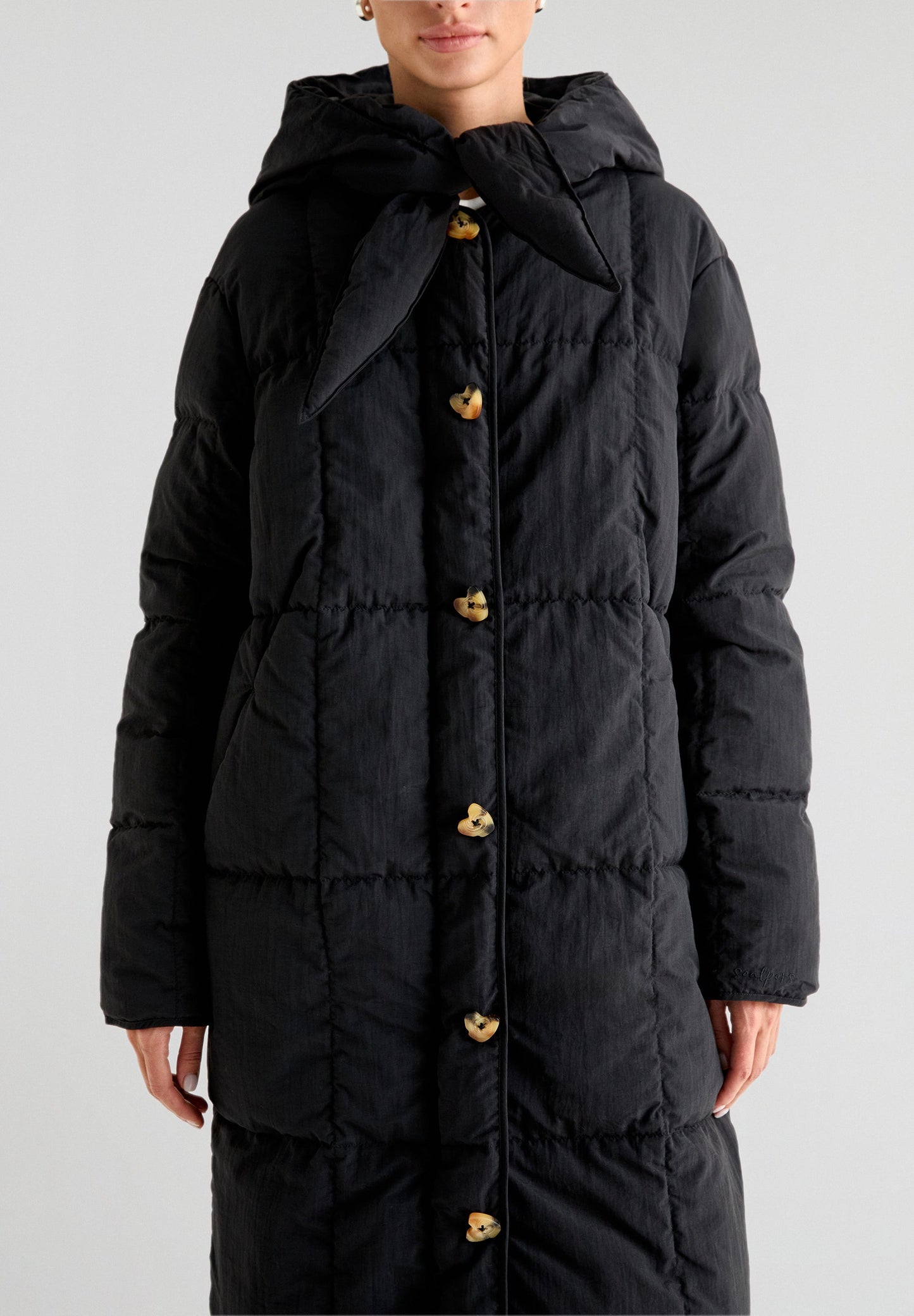 BOW HOODIE PUFFER COAT