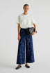 PANTALON CULOTTE EN DENIM BRILLANT