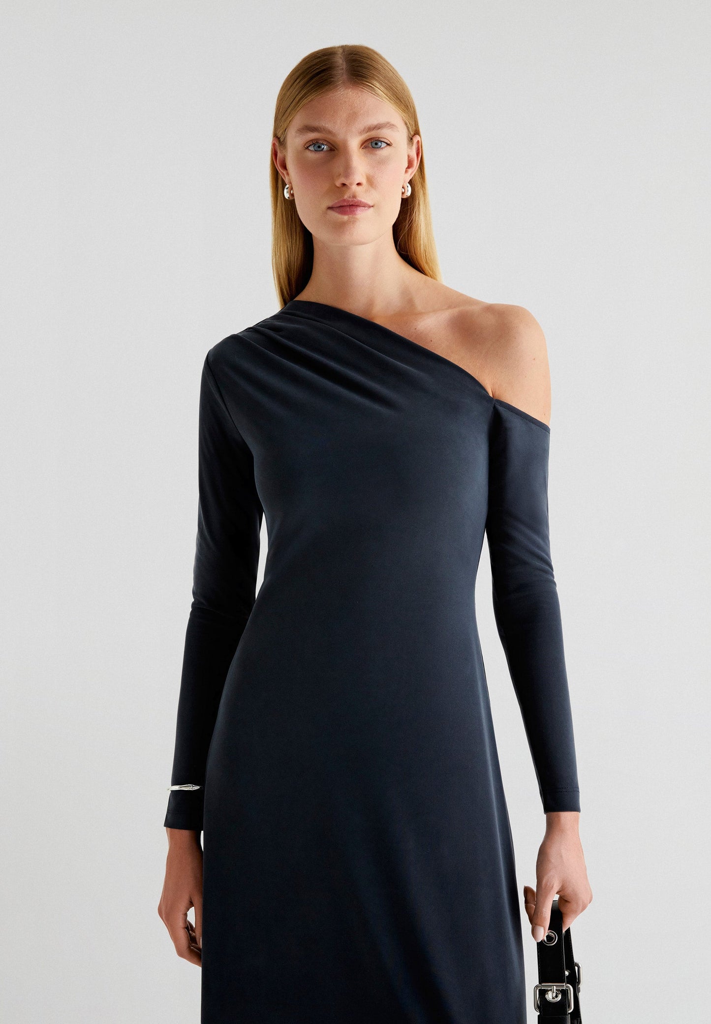 ASY RUCHED JERSEY DRESS