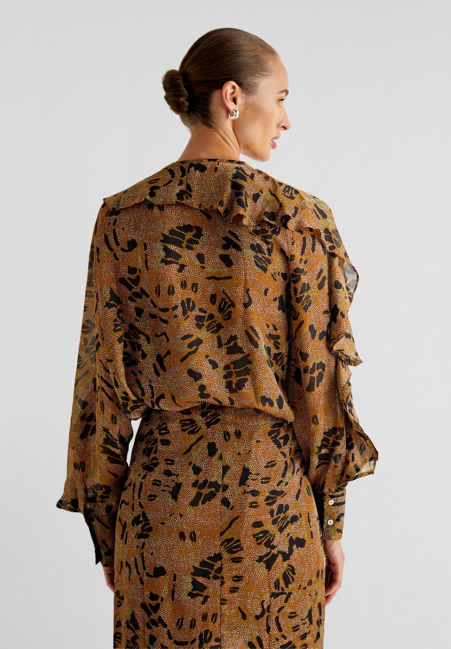 BLOUSE IMPRIMÉE À VOLANTS