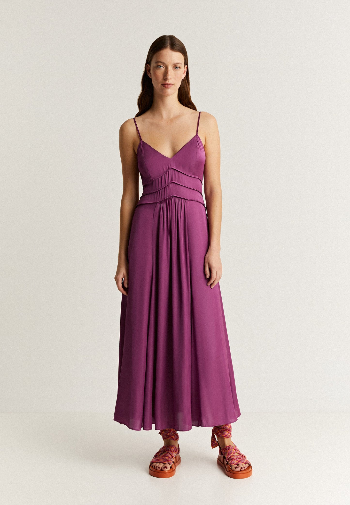 GATHERED SLIP DRESS