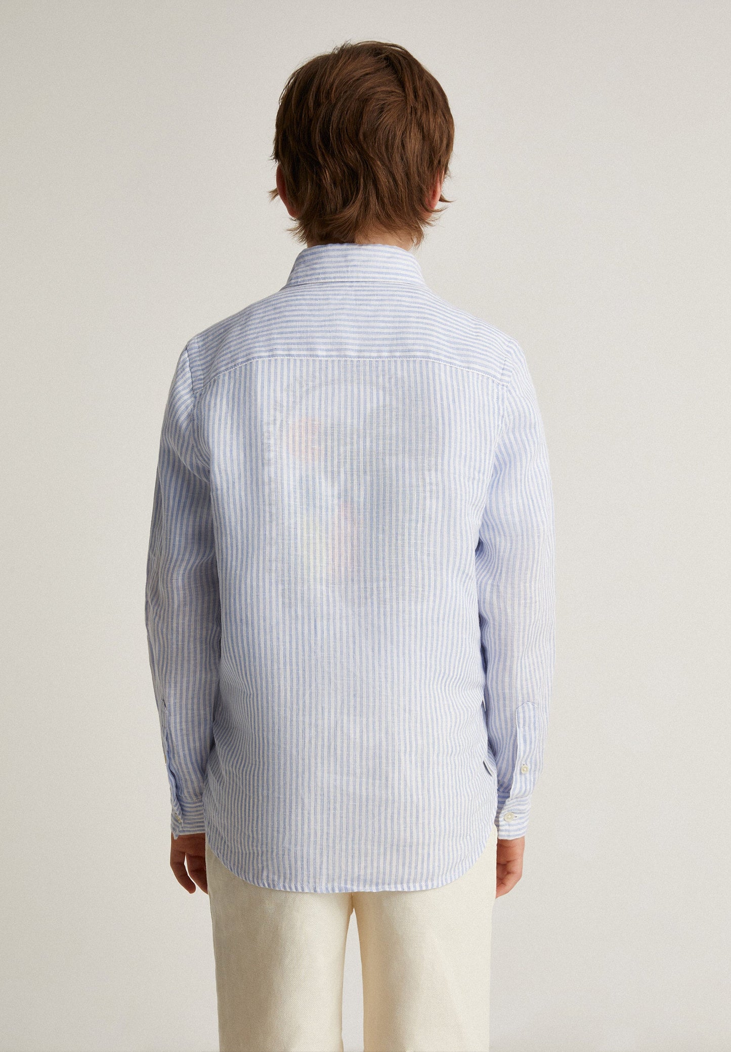 LINEN SHIRT WITH CUTAWAY COLLAR