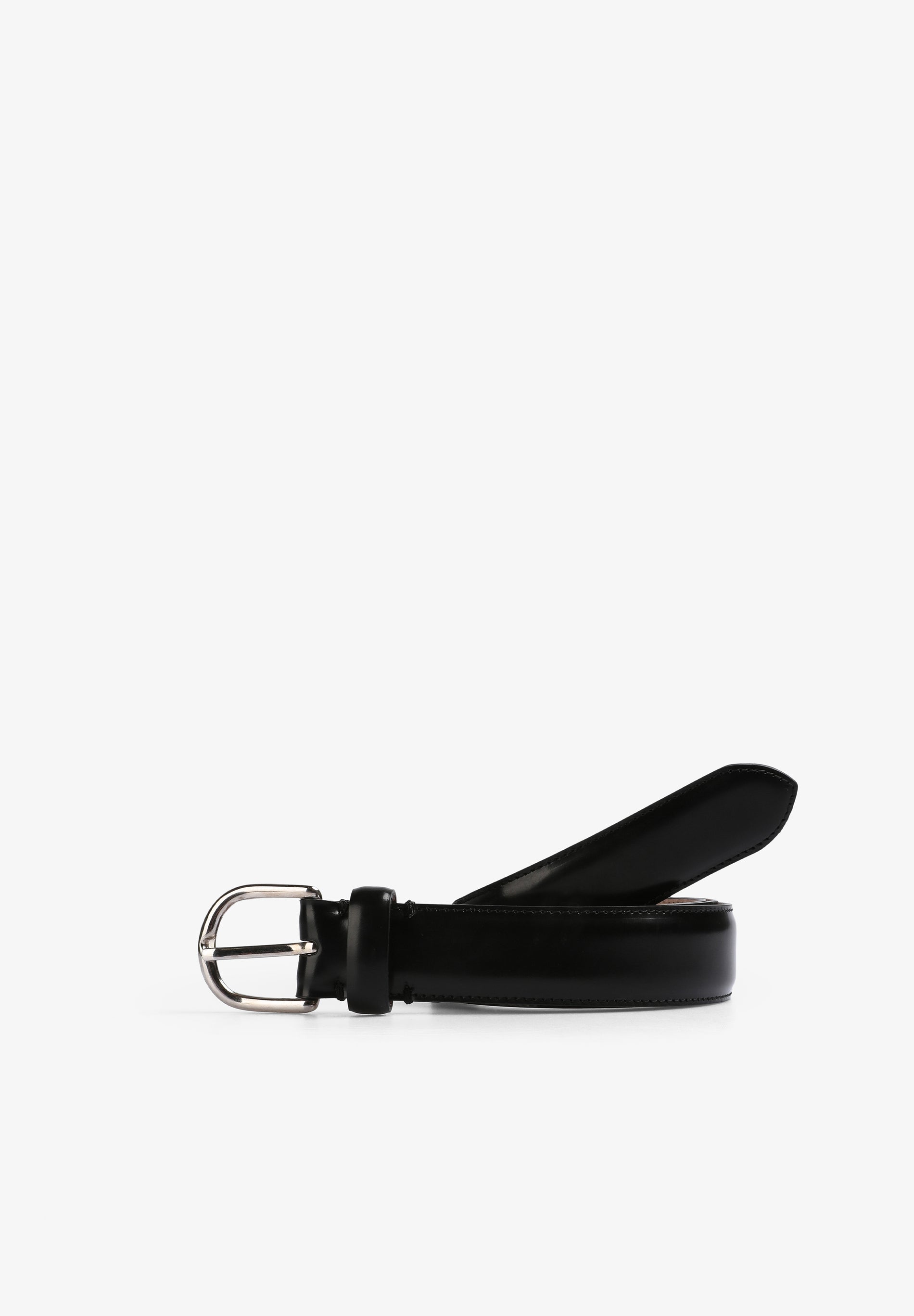 LEATHER BELT WITH METAL BUCKLE