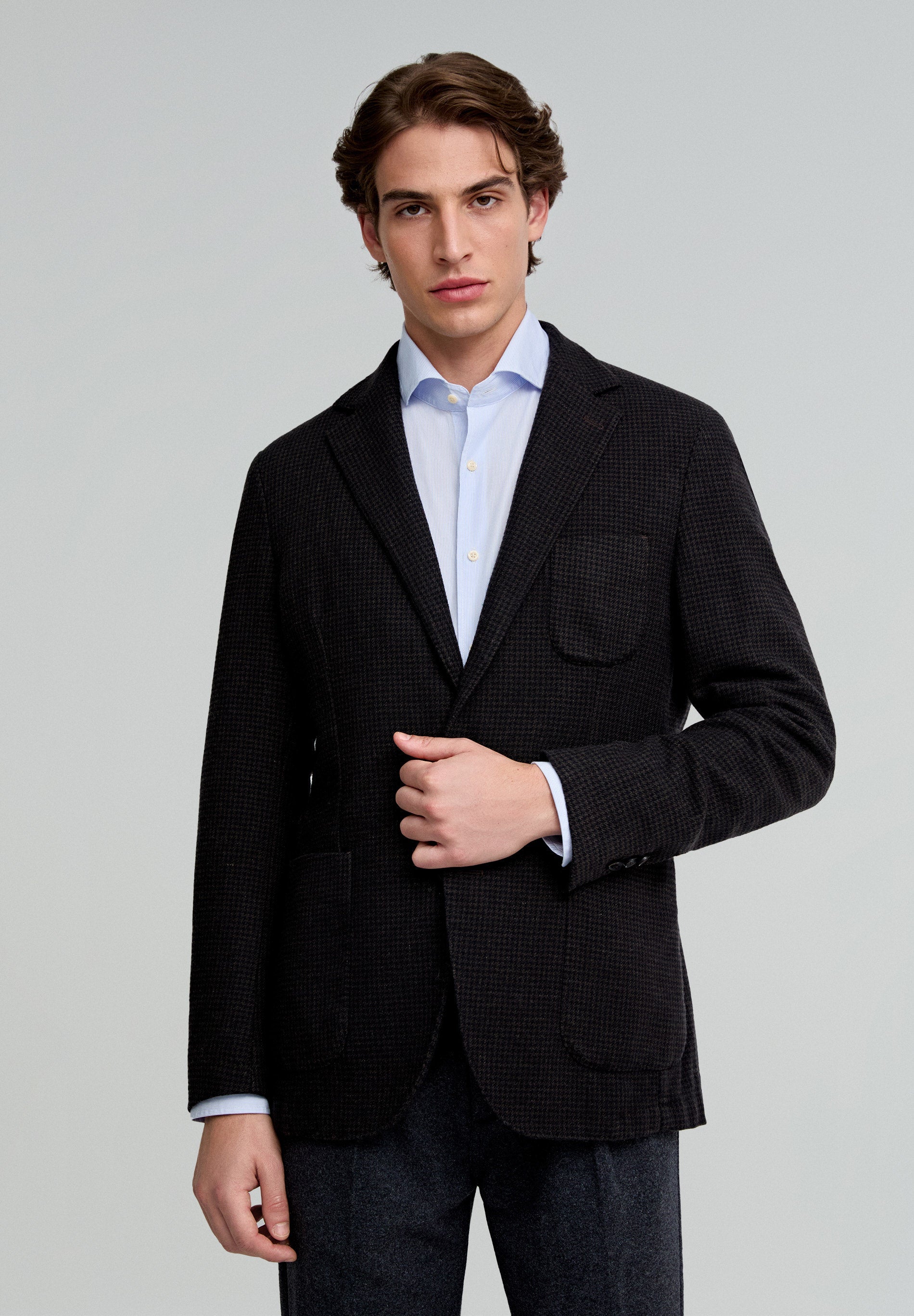 CHECK WOOL BLAZER