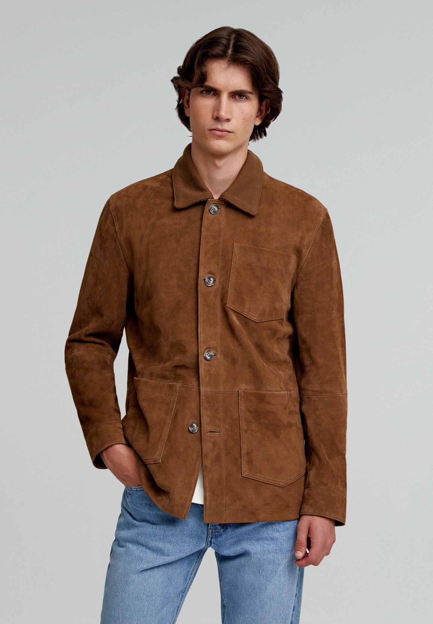 SUEDE JACKET WITH POCKETS