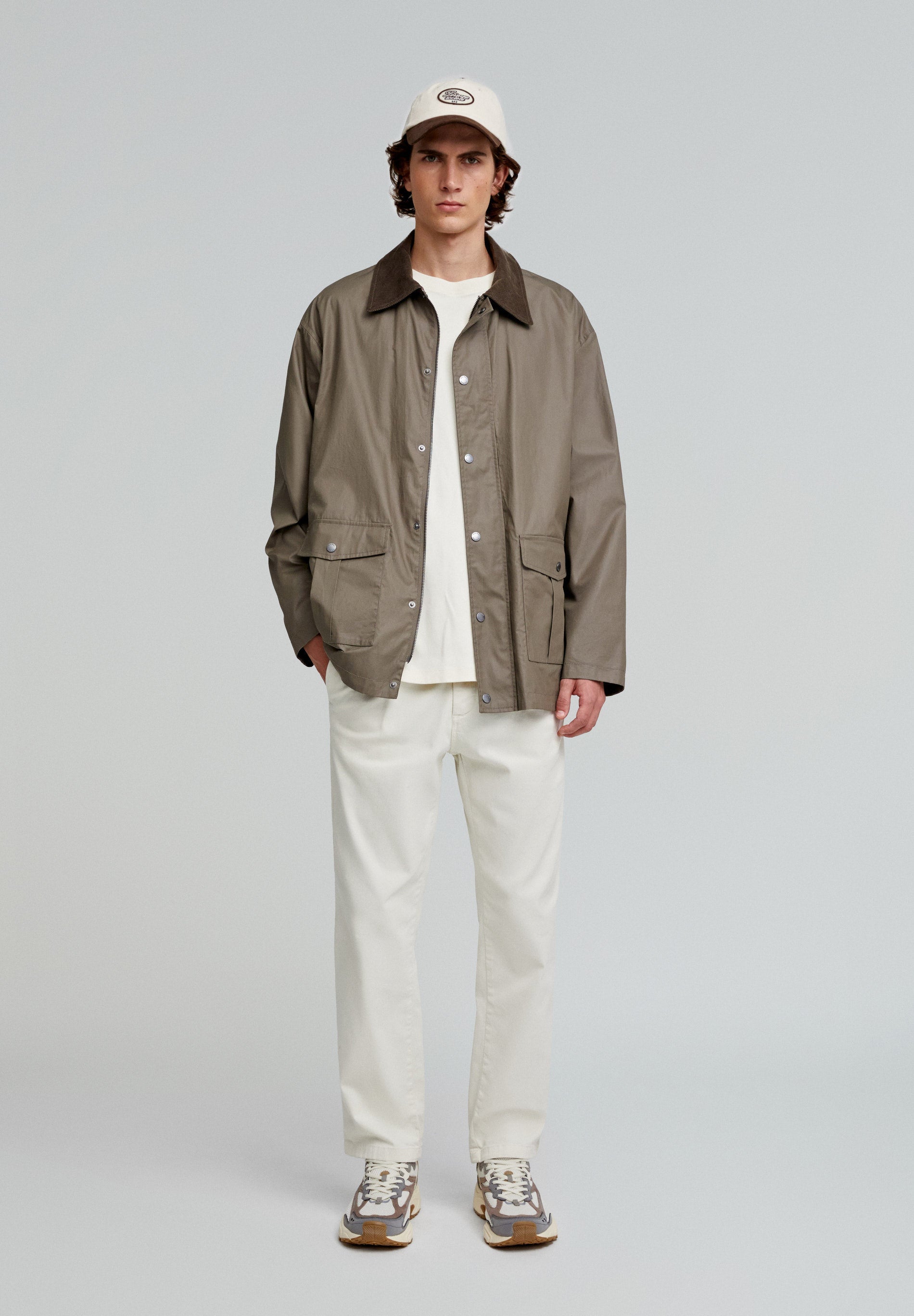 JACKET WITH CORDUROY COLLAR