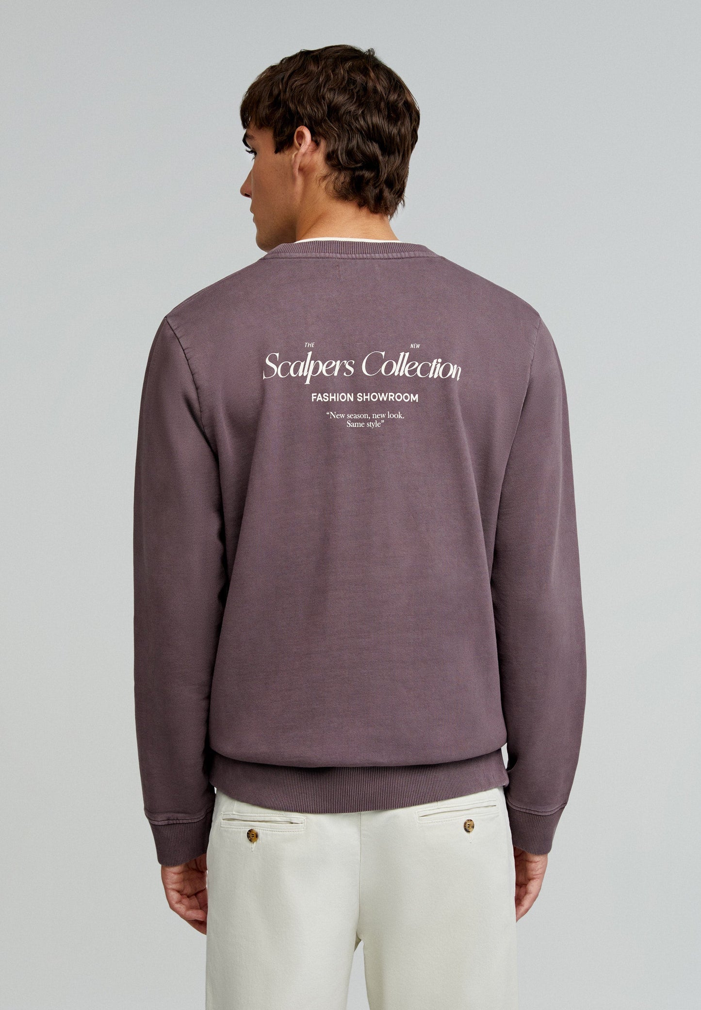 FADED SWEATSHIRT WITH LOGO PRINT