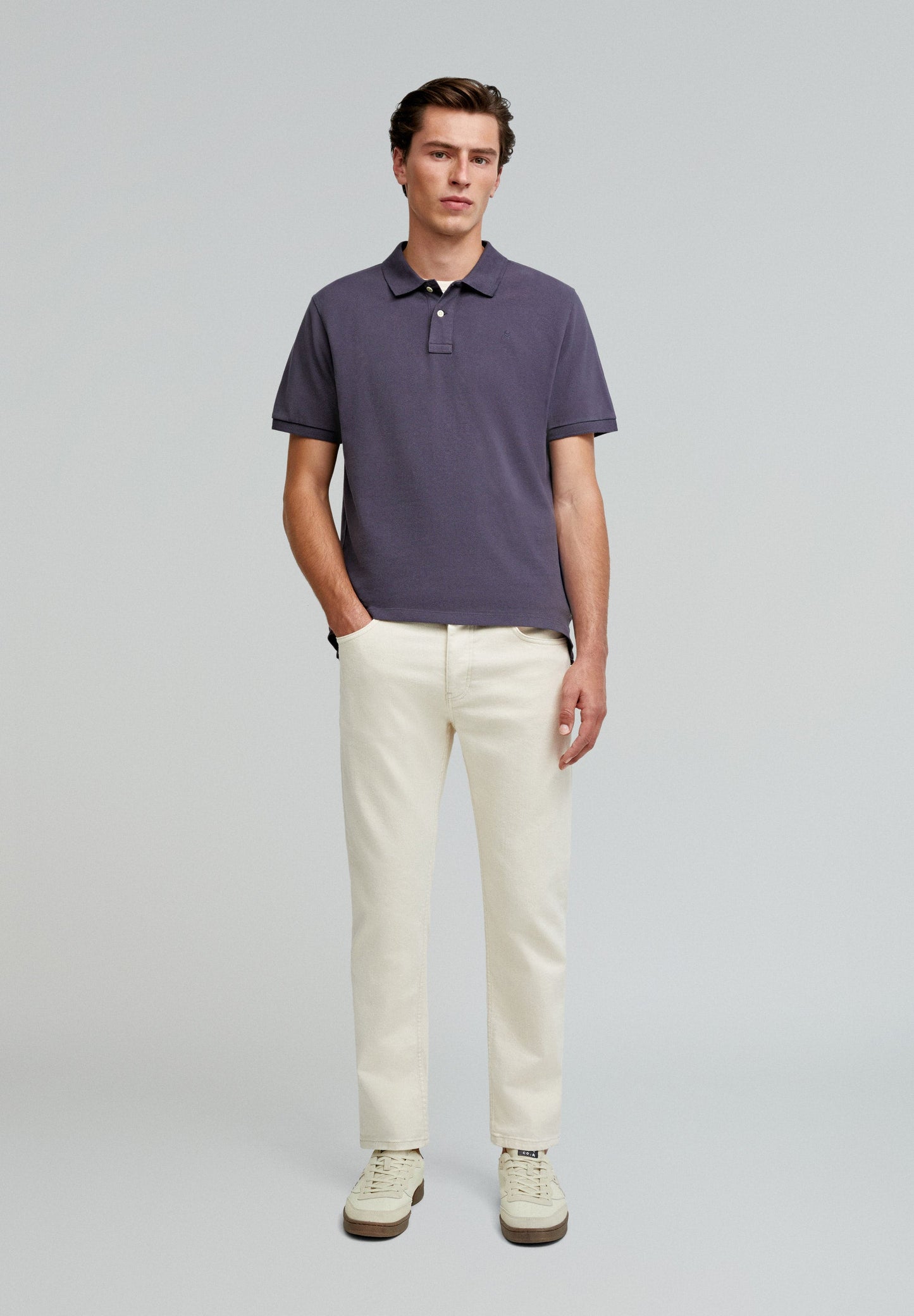 BASIC POLO SHIRT WITH SKULL DETAIL