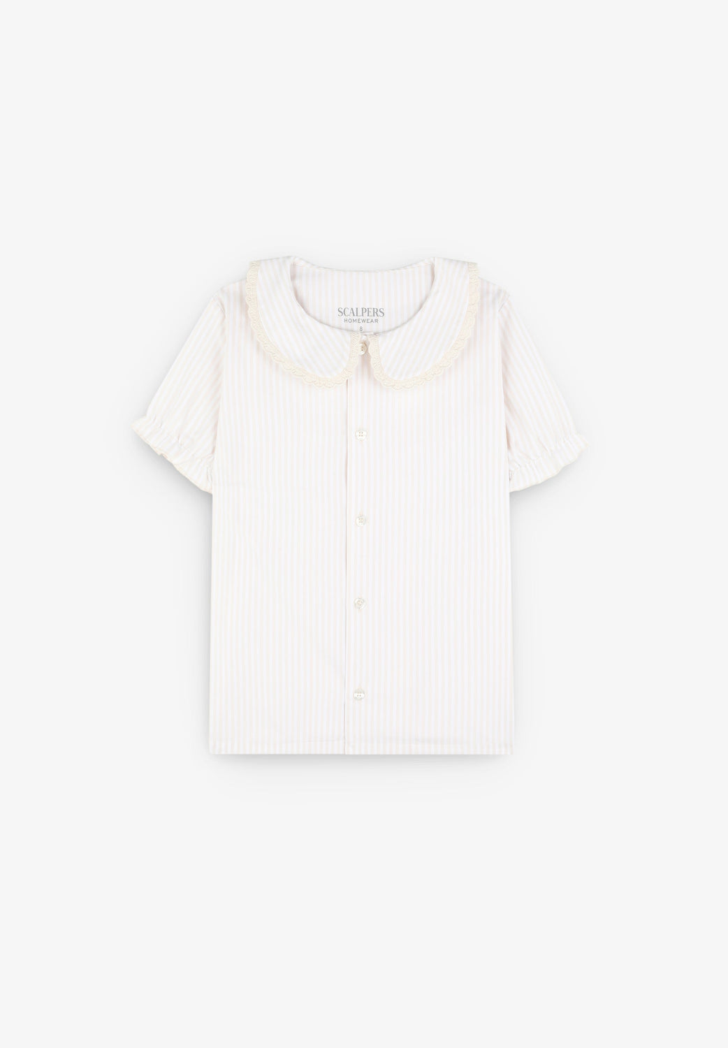 PIJAMA RAYAS CUELLO TIRA BORDADA - Scalpers