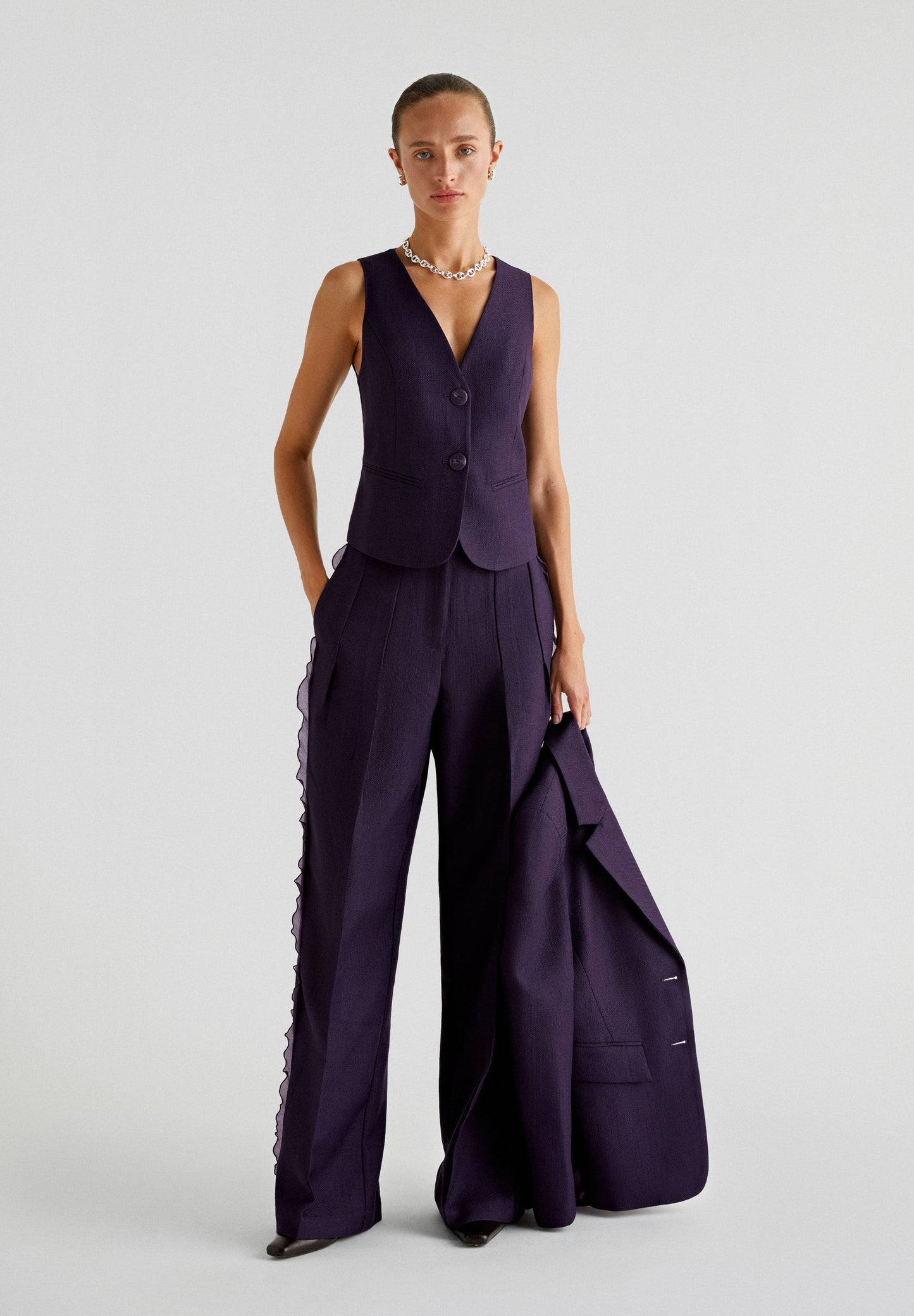 FULL LENGTH TROUSERS WITH ORGANZA DETAIL