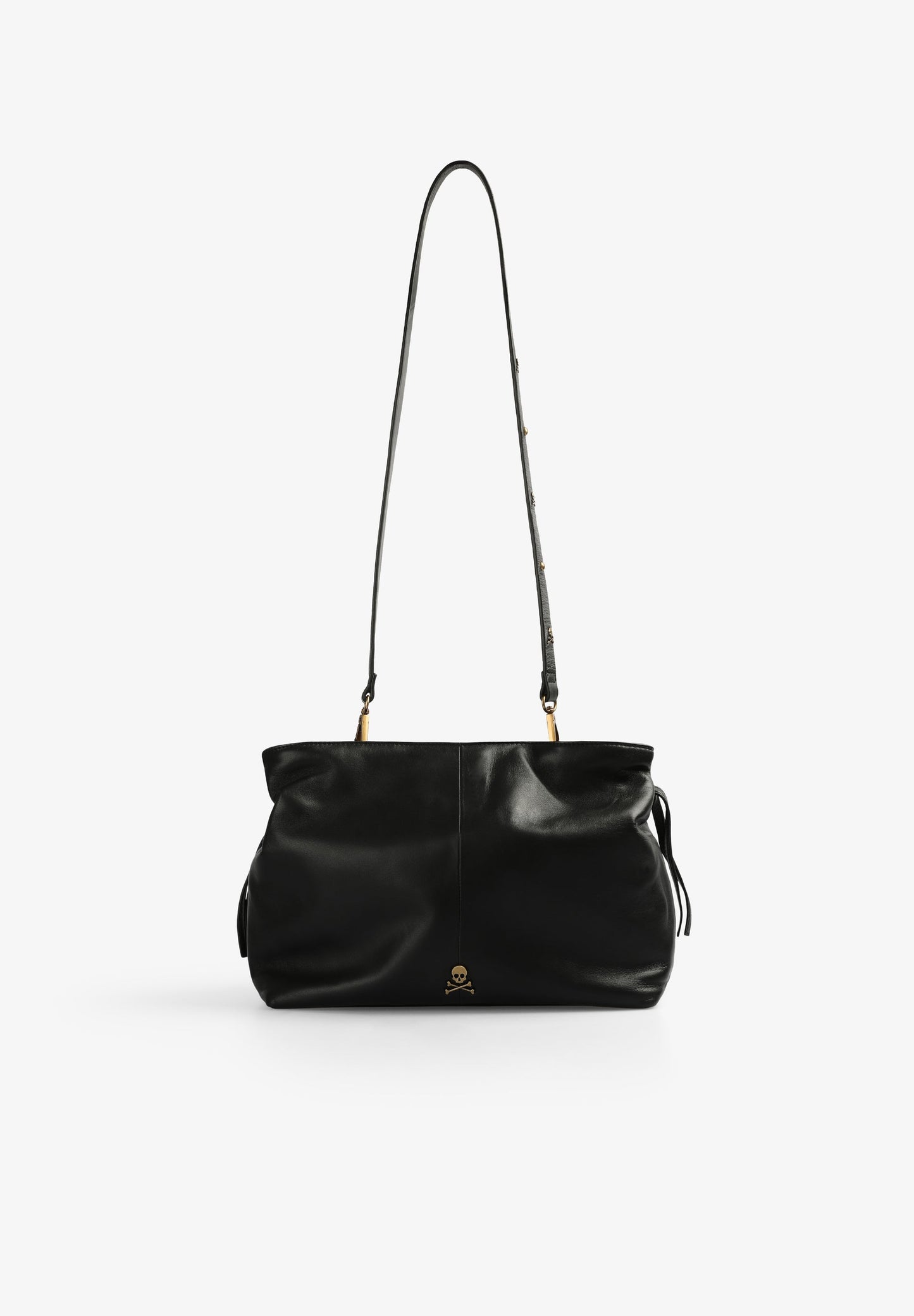 LEATHER BAG WITH DRAWSTRING STRAPS