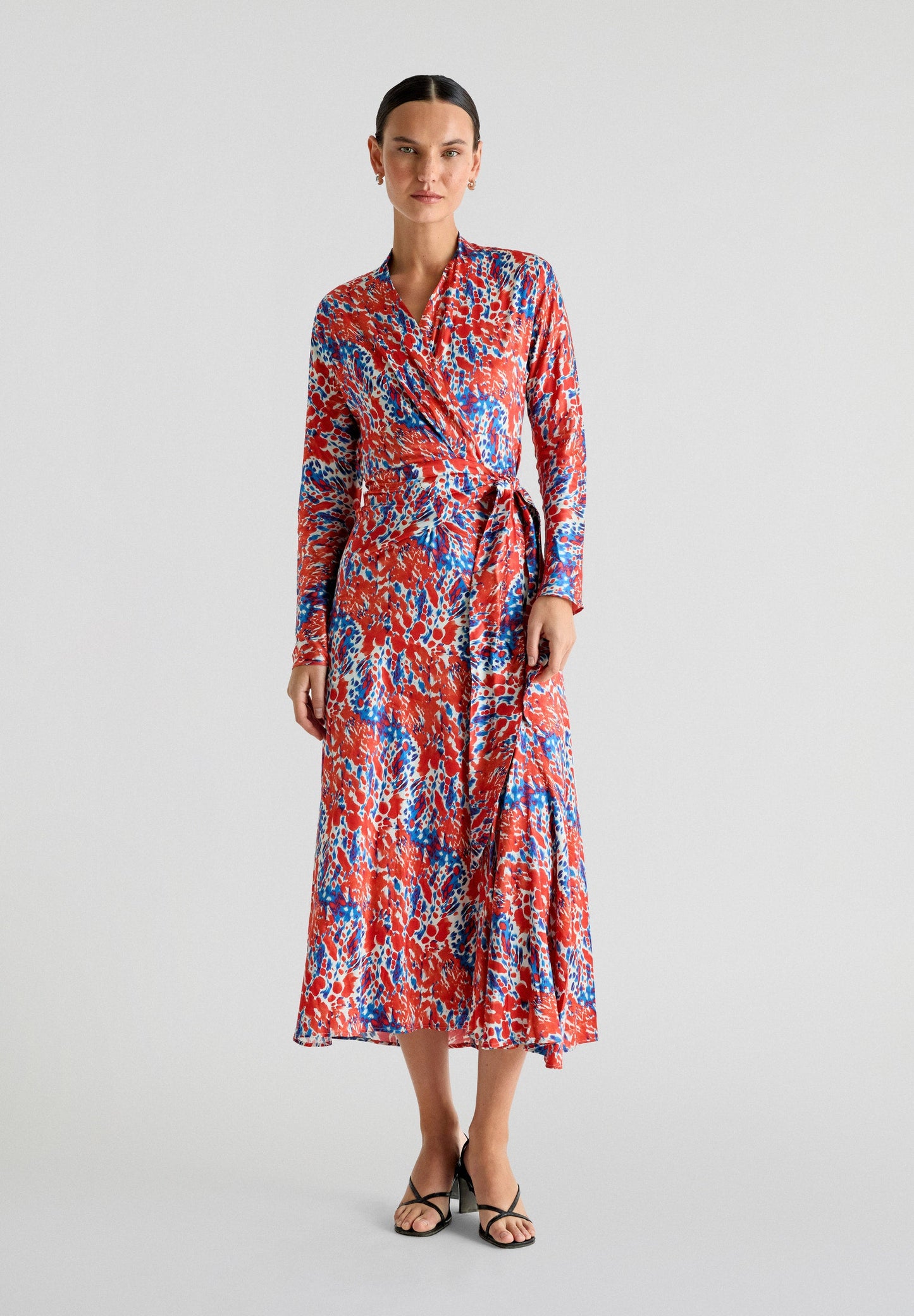 SATEN WRAP DRESS