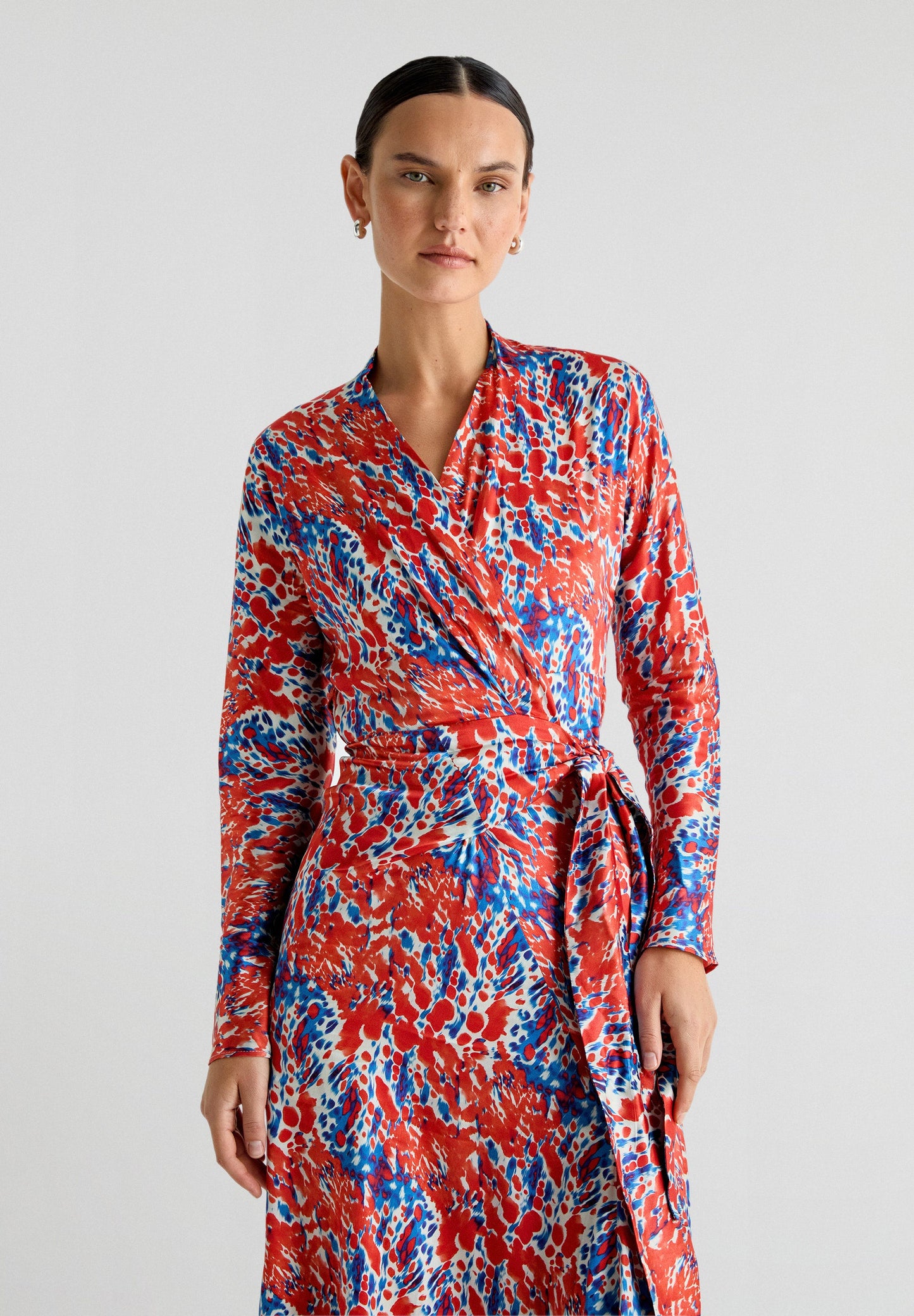 SATEN WRAP DRESS