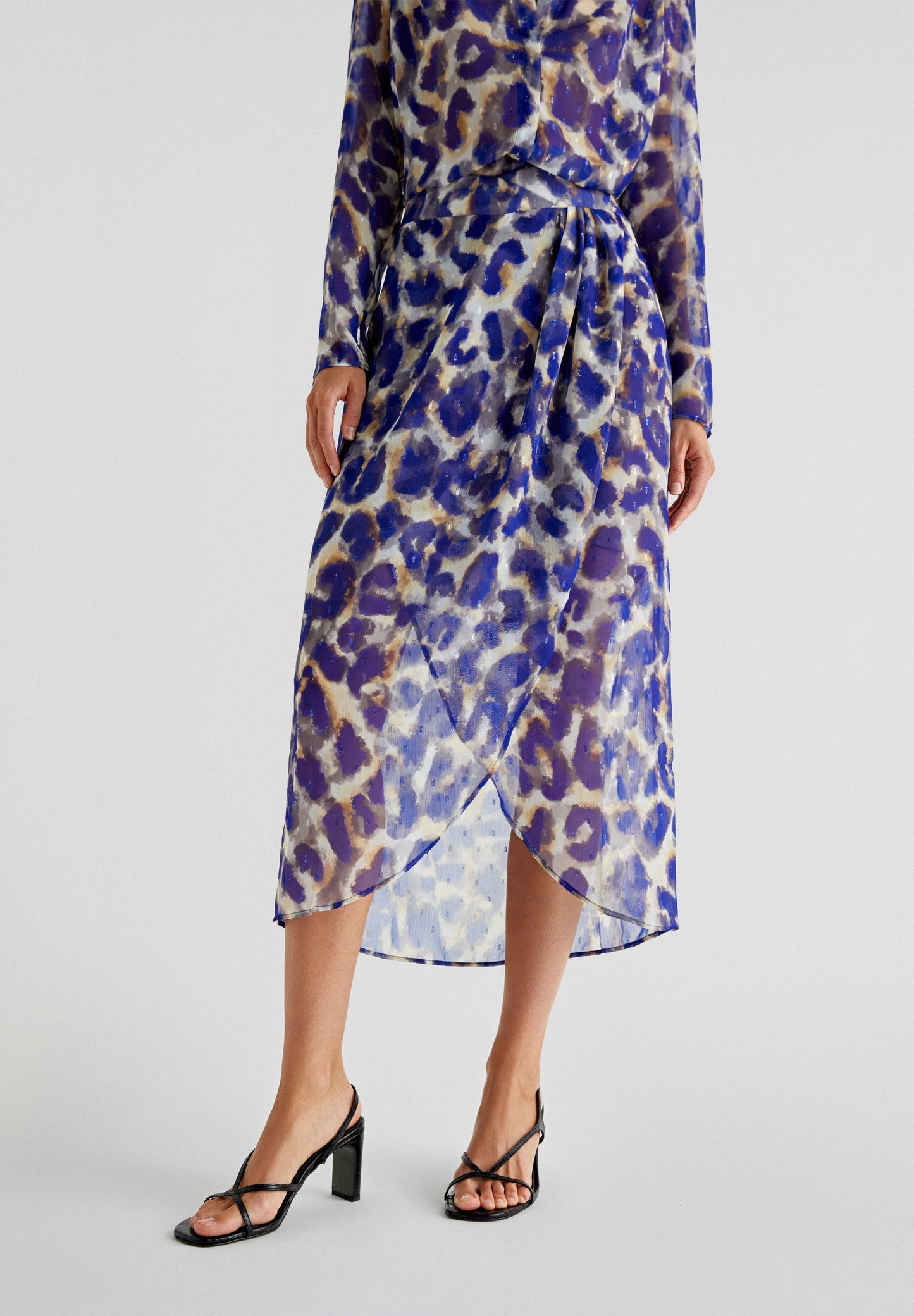 ANIMAL PRINT MIDI SKIRT