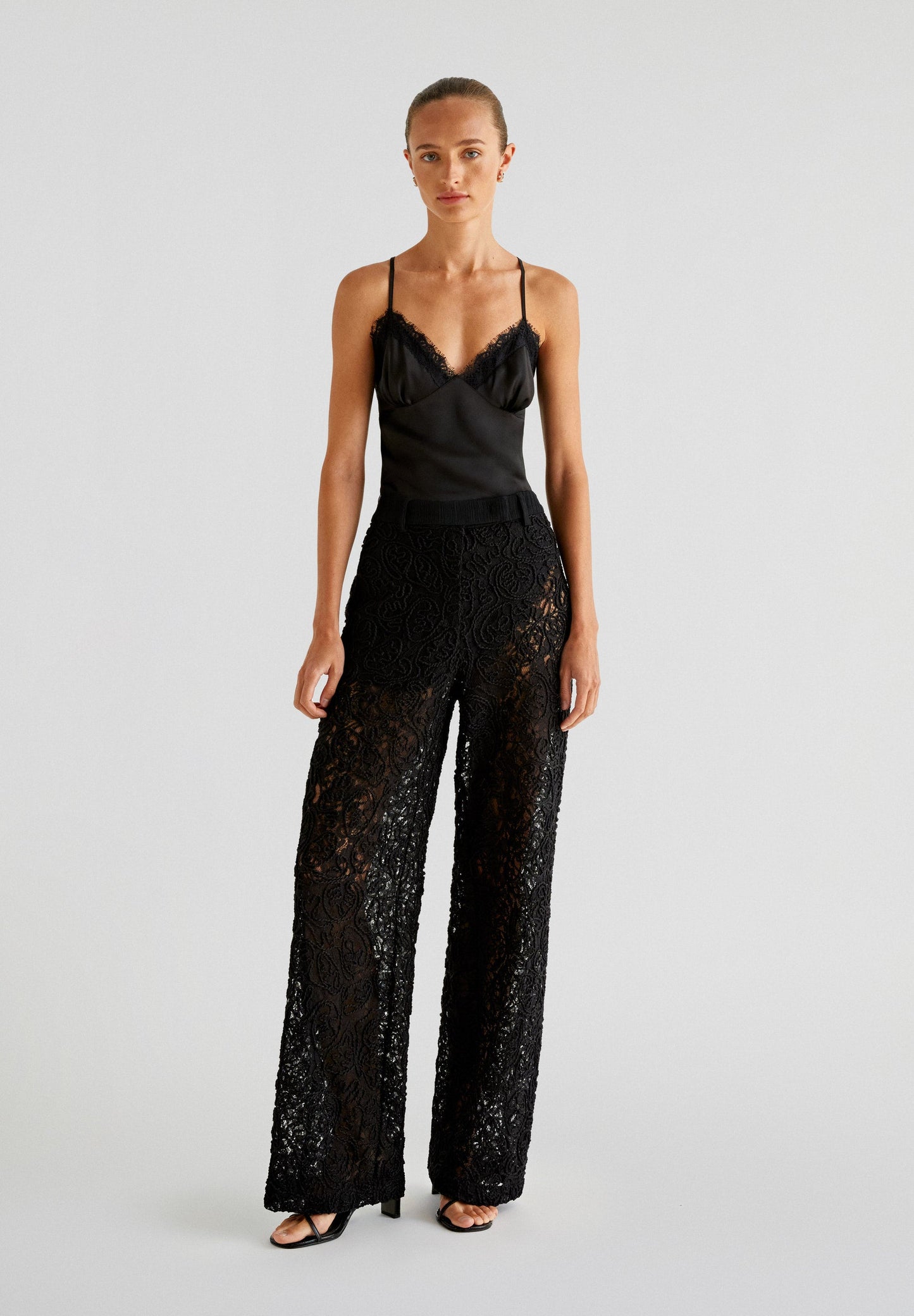 EMBROIDERED LACE TROUSERS