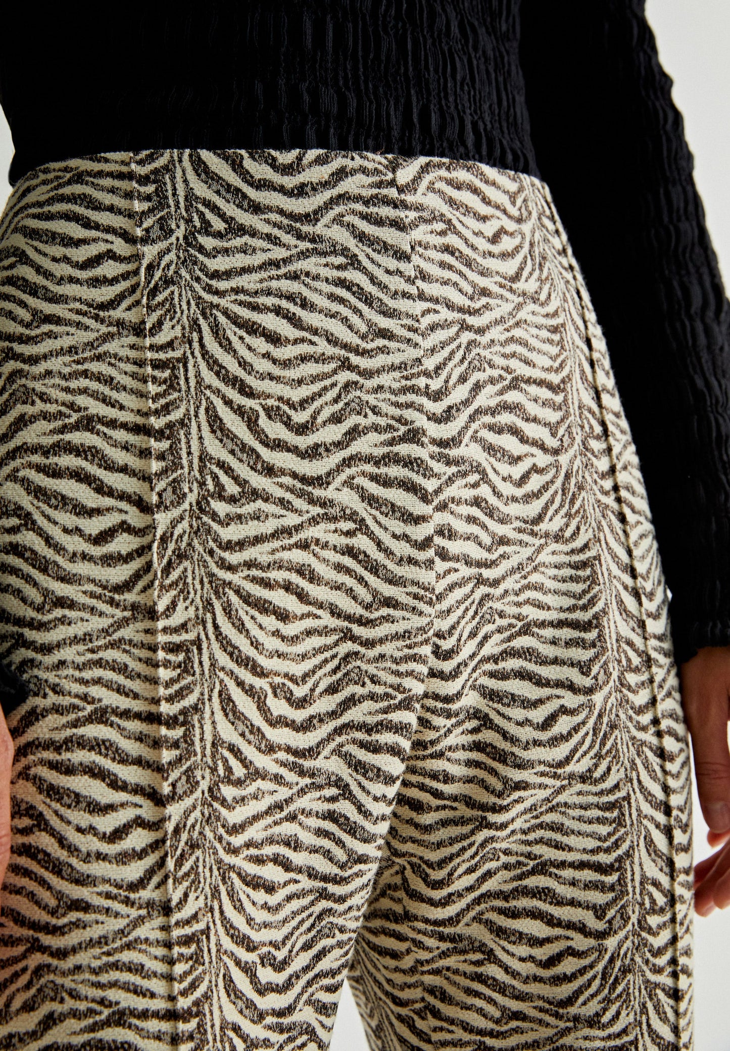 ANIMAL PRINT FLARED TROUSERS