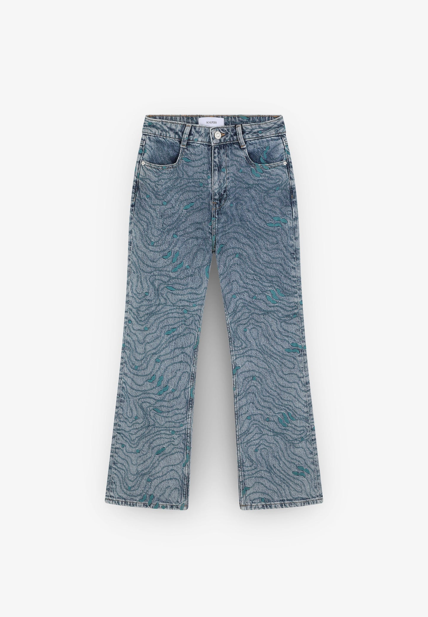 PANTALON EN DENIM EMB ONDULÉ