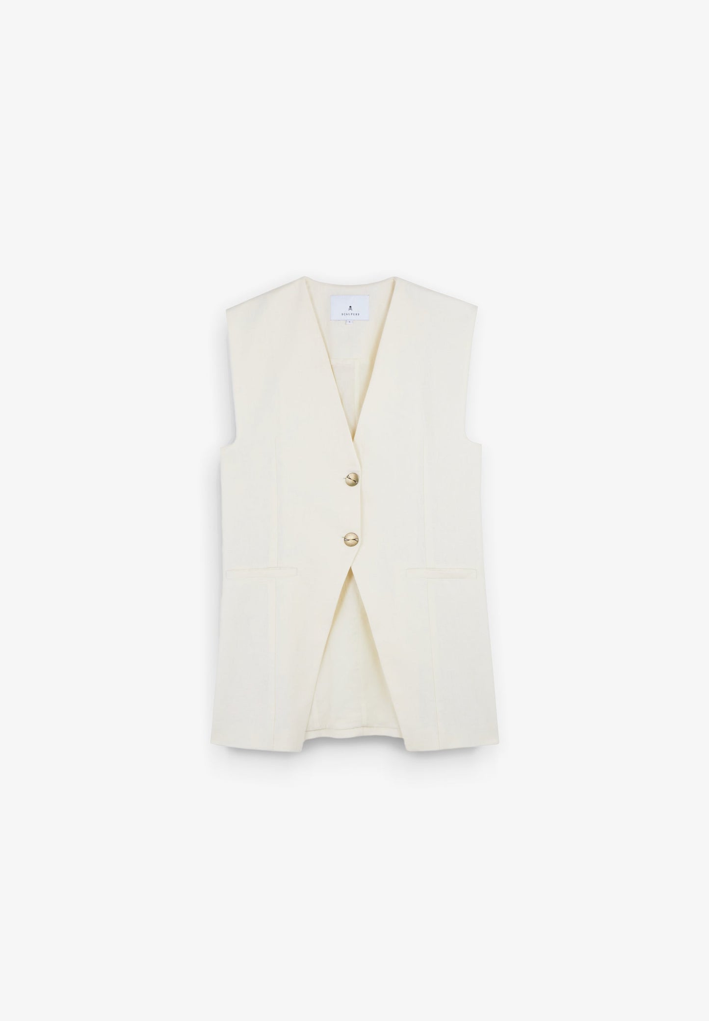 BUTTONED LINEN VEST