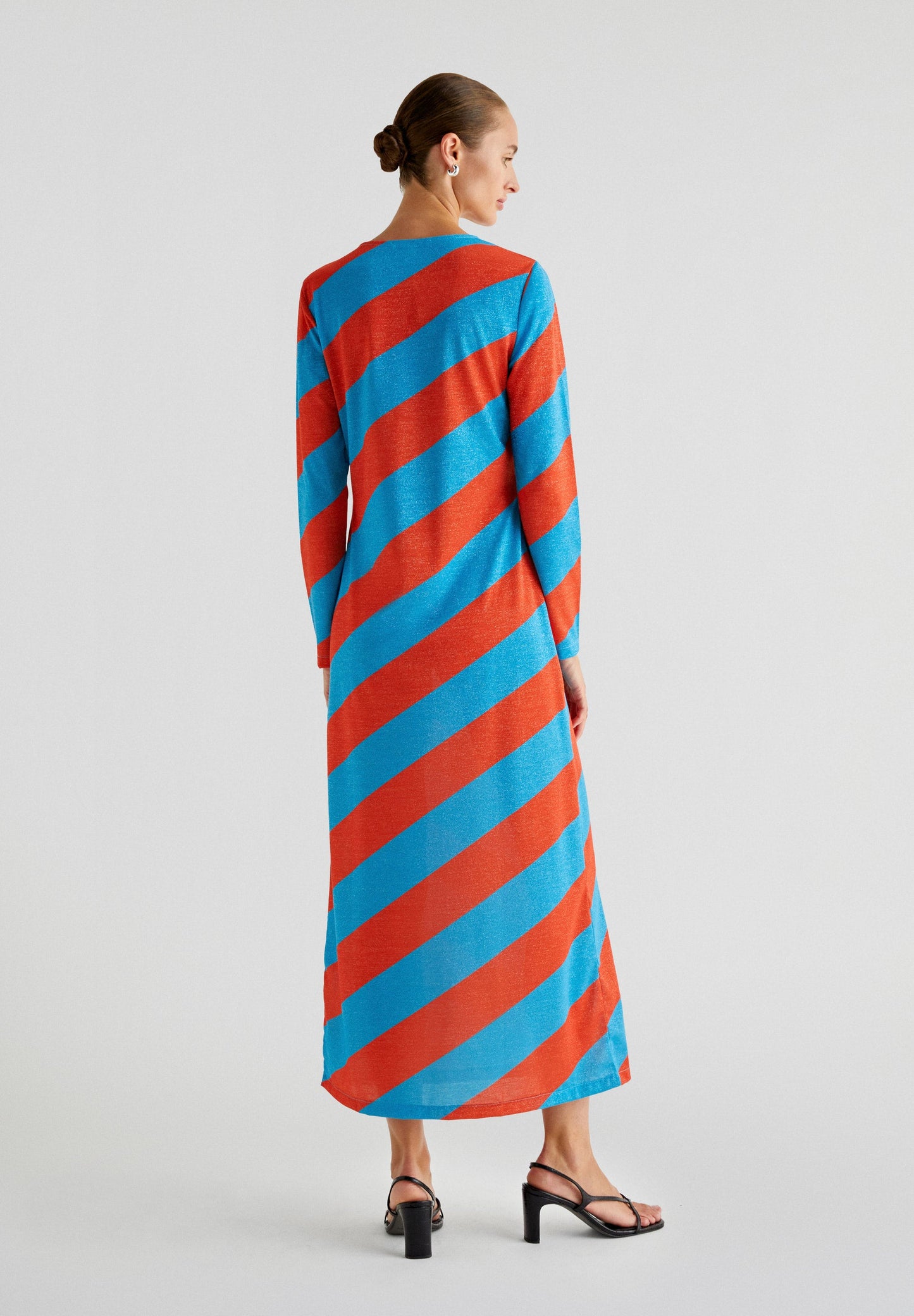 STRIPED DRESS WITH LUREX