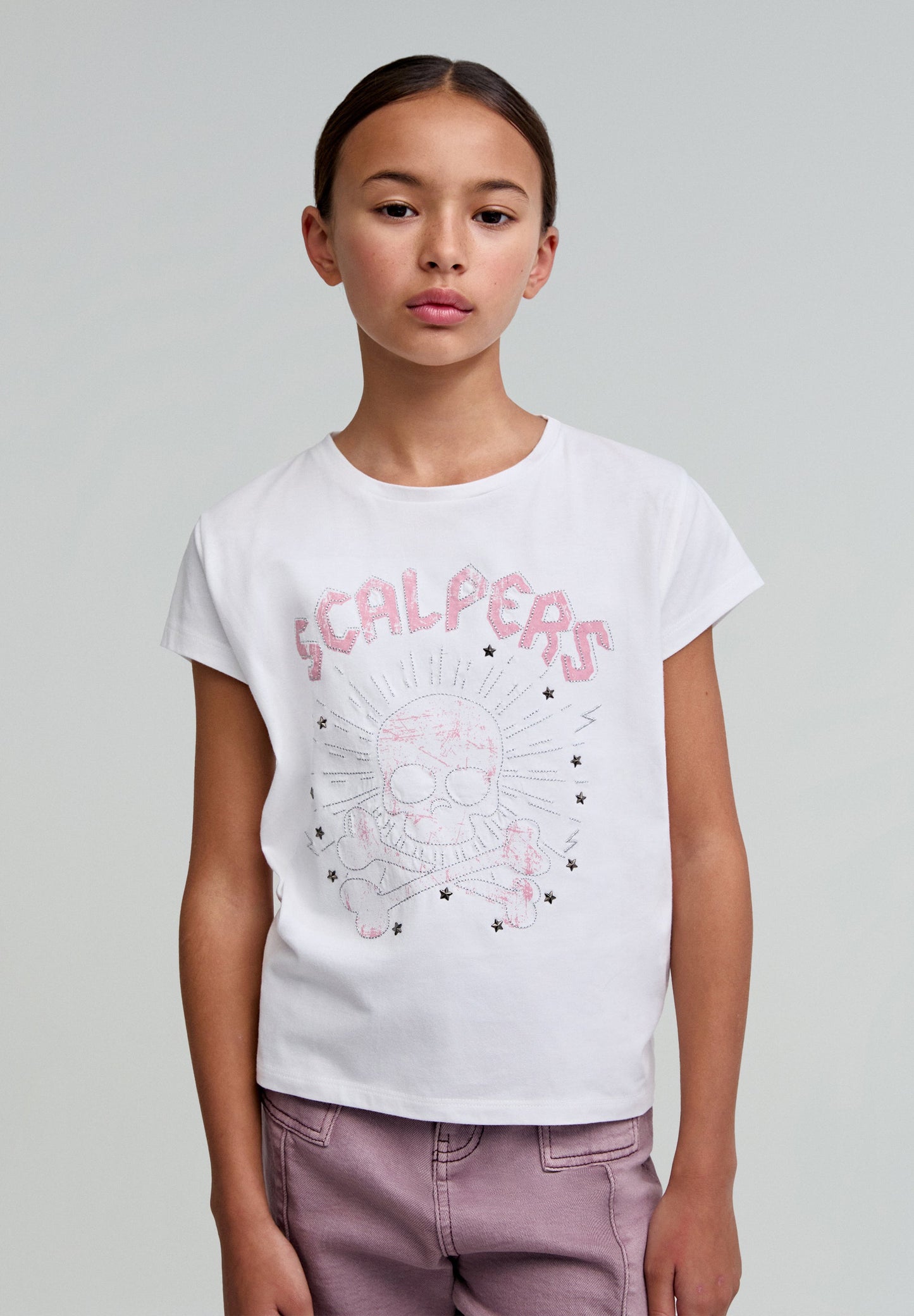 SPARKLE SKULL TEE GIRLS