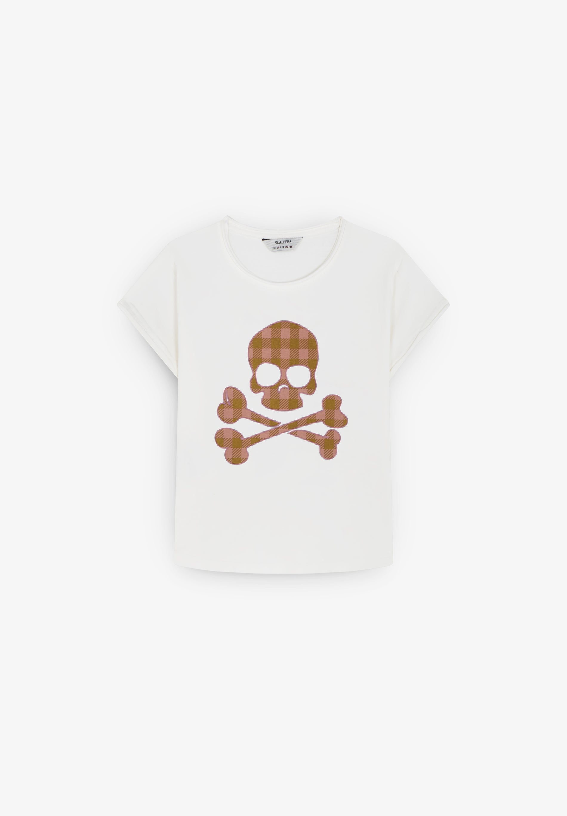 T-SHIRT VICHY SKULL POUR FILLE