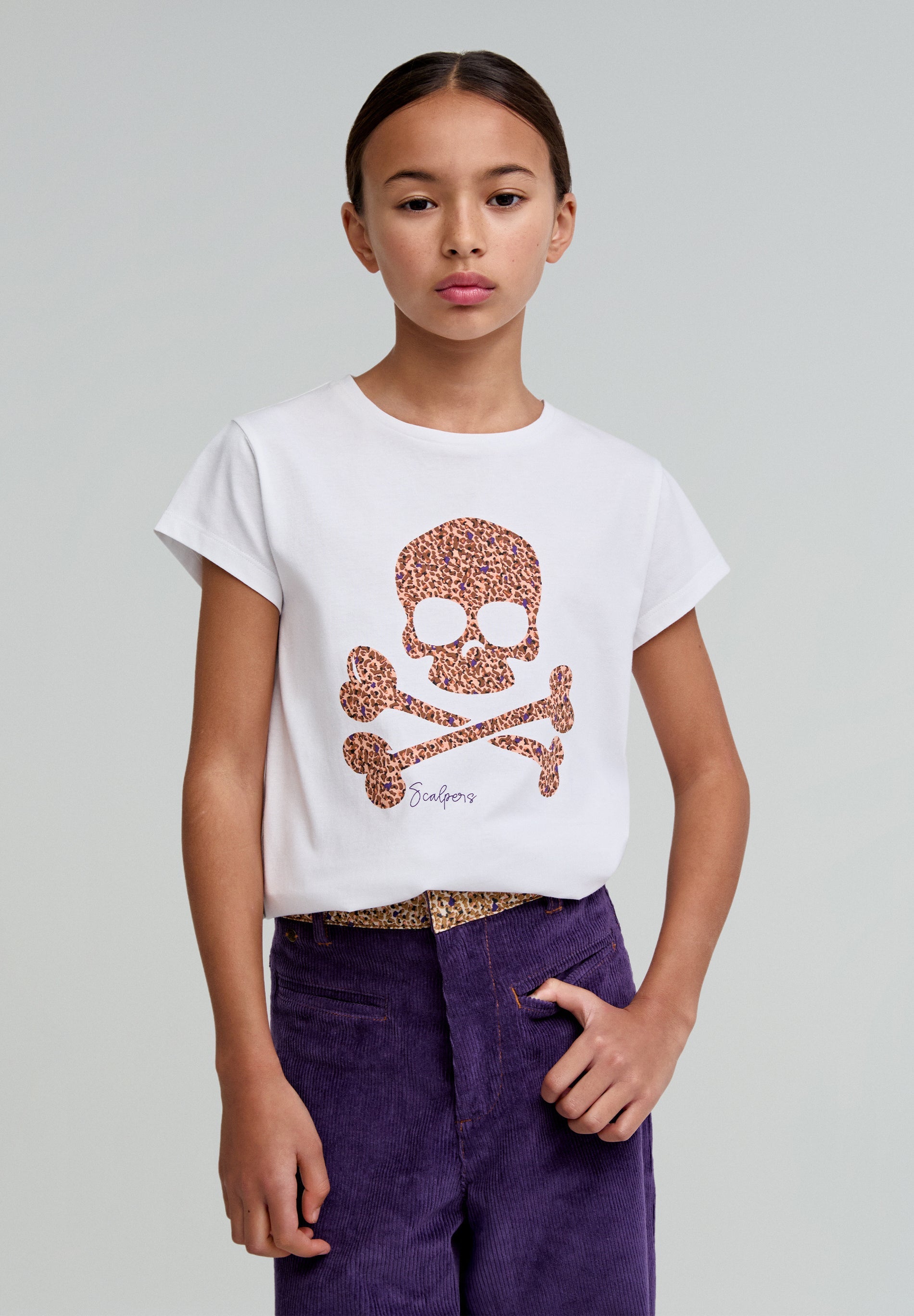 T-SHIRT MIX SKULL POUR FILLE