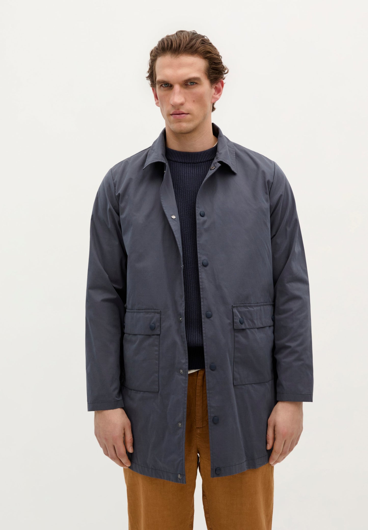 TRENCH COAT PARKA WITH A DETACHABLE HOOD