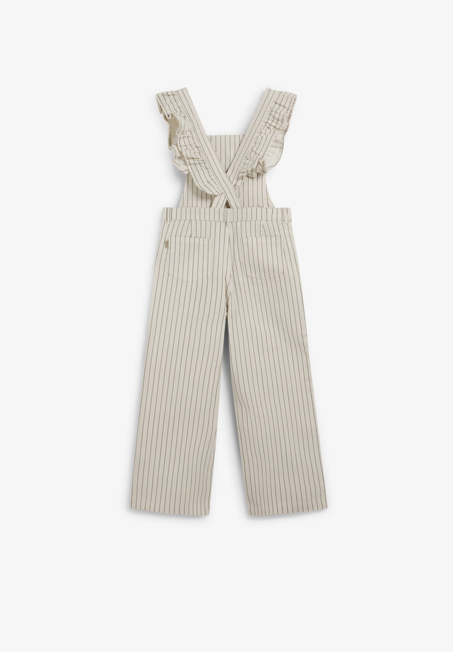 STRIPED DUNGAREES WITH RUFFLE