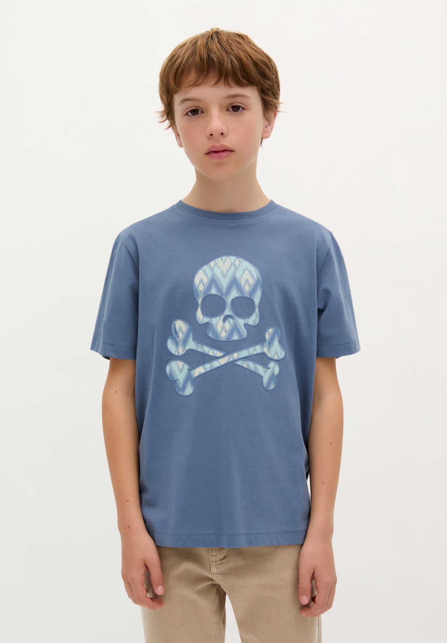 T-SHIRT WITH IKAT SKULL