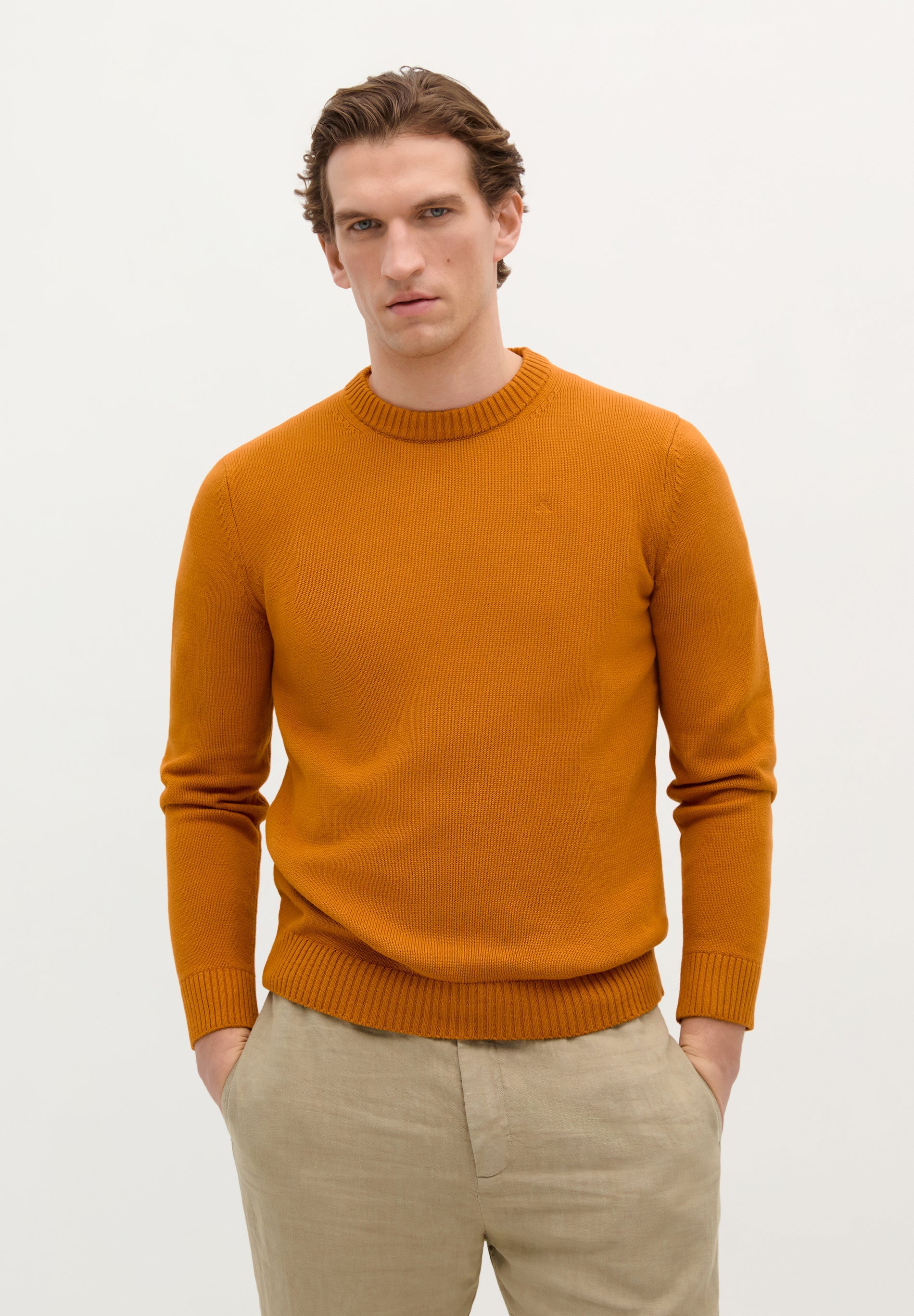 SWEATER WITH RIBBED COLLAR