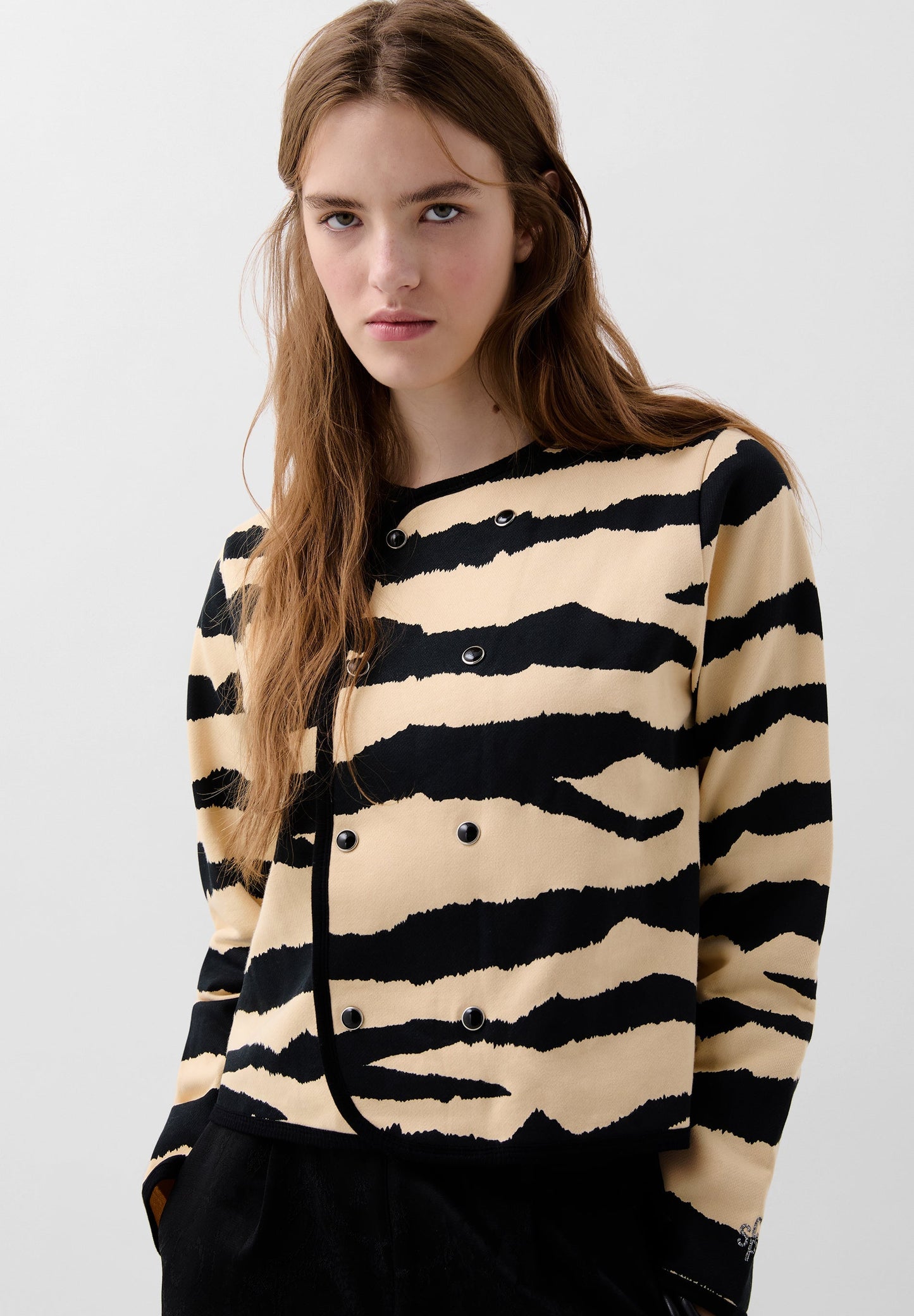 ZEBRA PRINT JACKET WITH BUTTONS