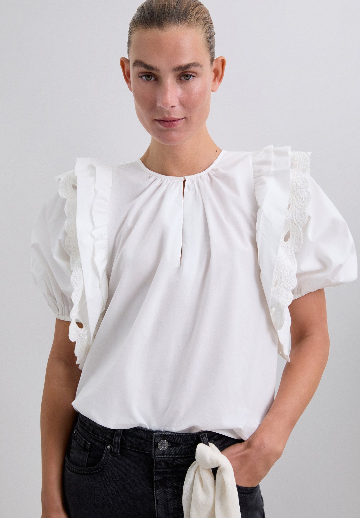 SC POPLIN PUFF TOP