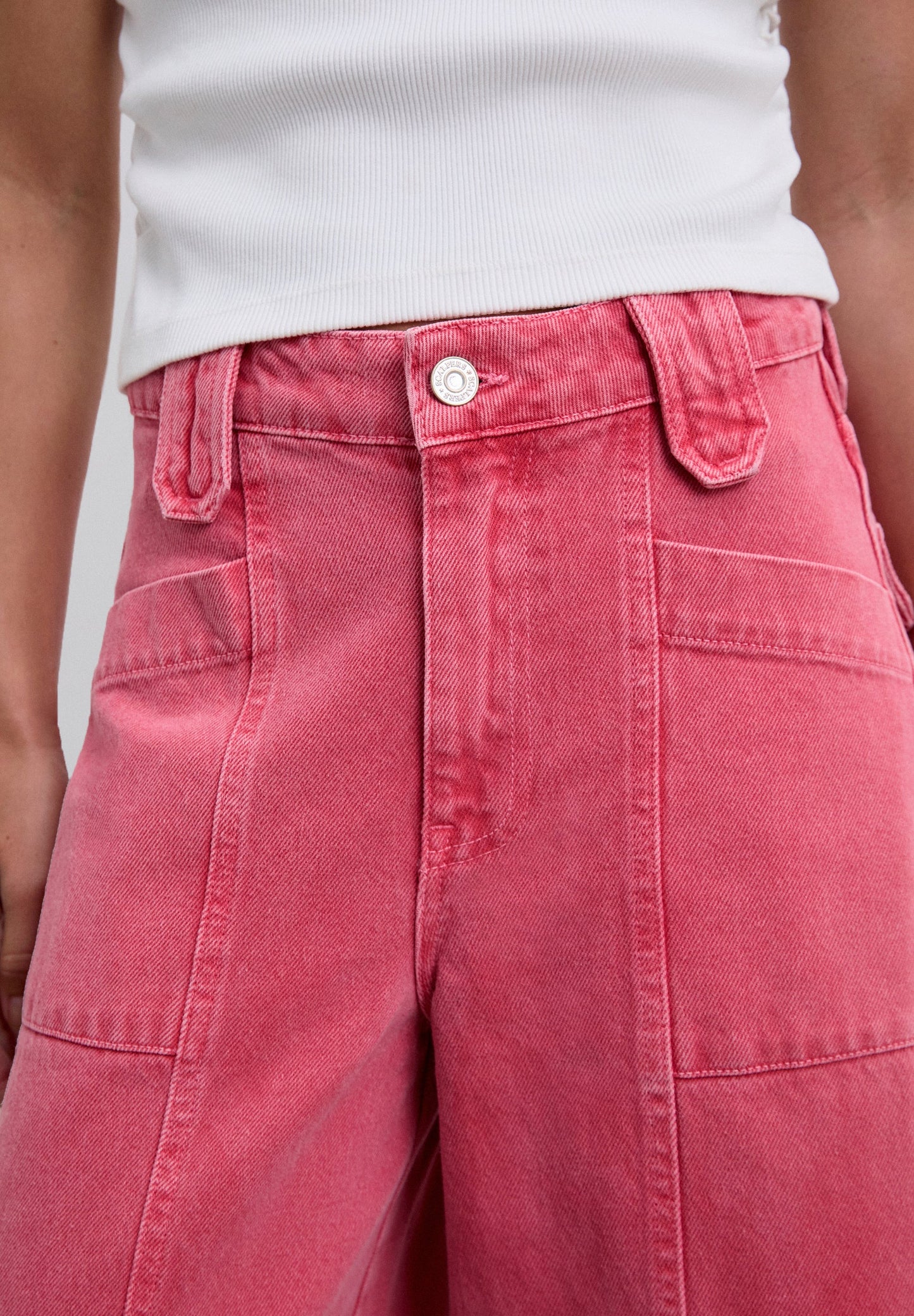 FADED EFFECT CULOTTES JEANS