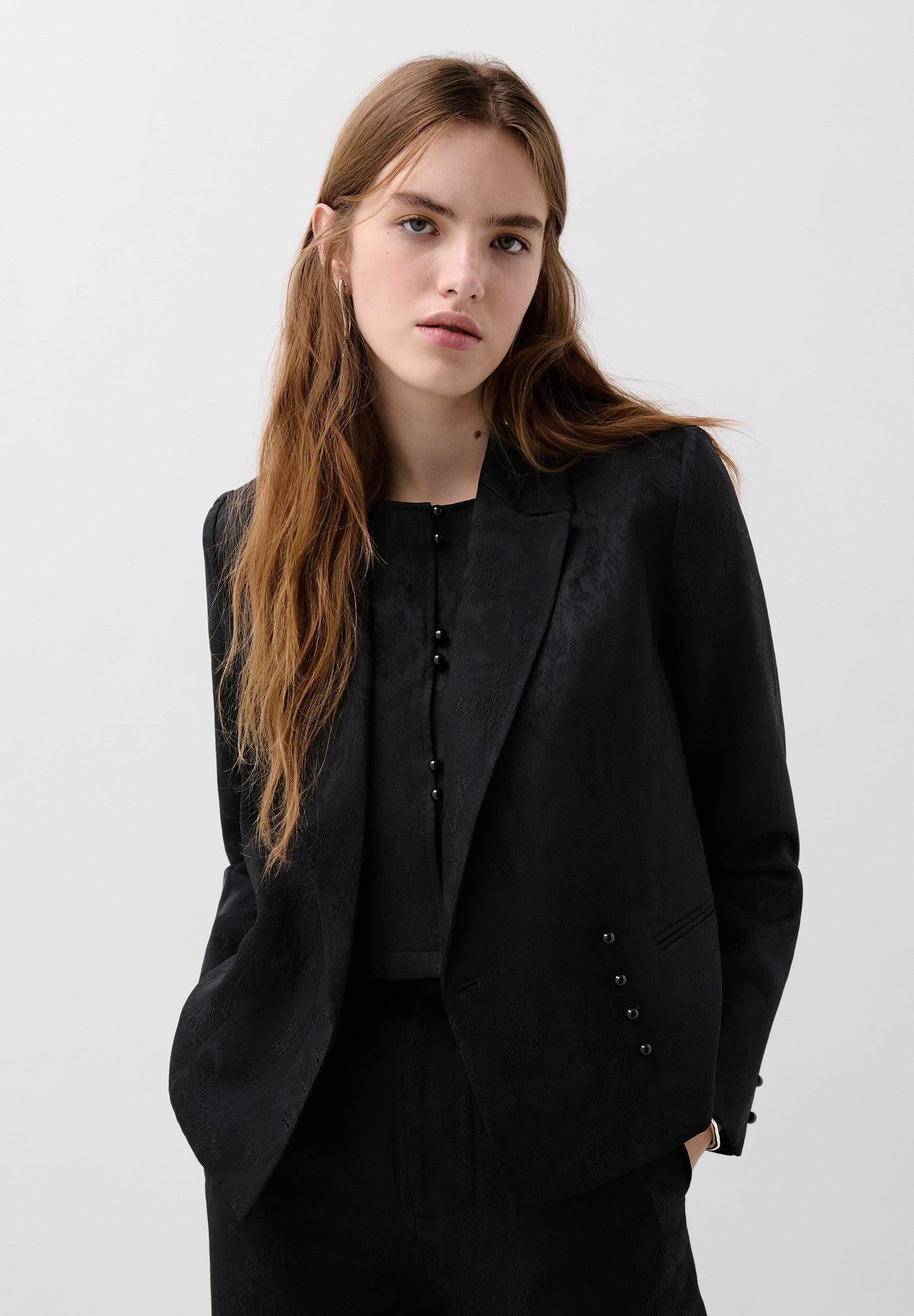 CROPPED JACQUARD BLAZER