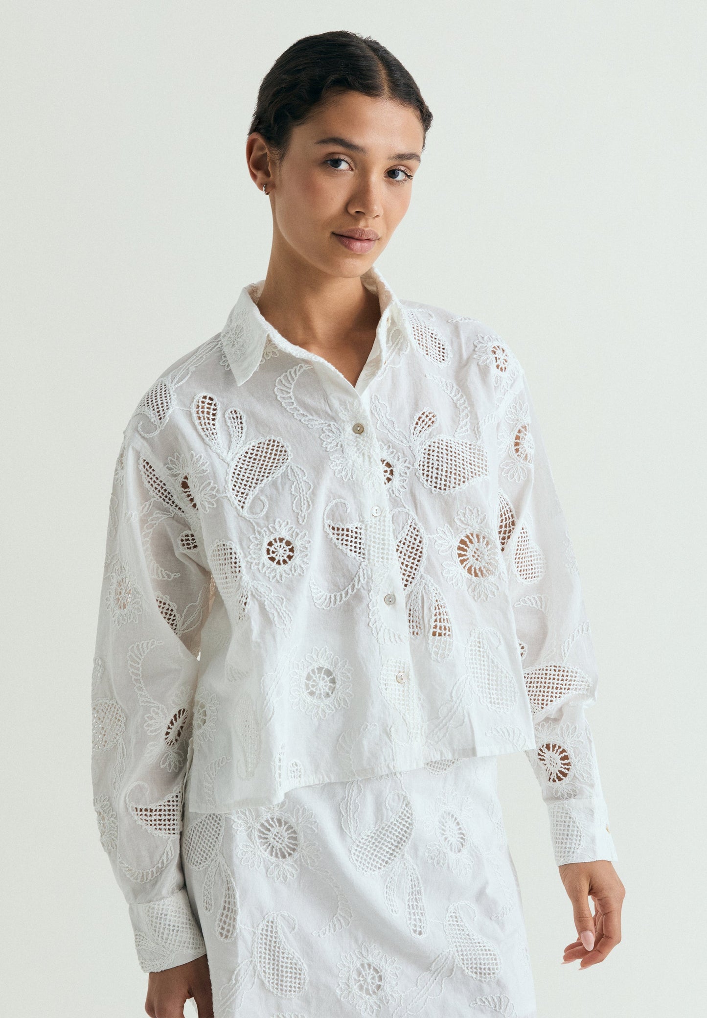 PERFORATED EMBROIDERED SHIRT