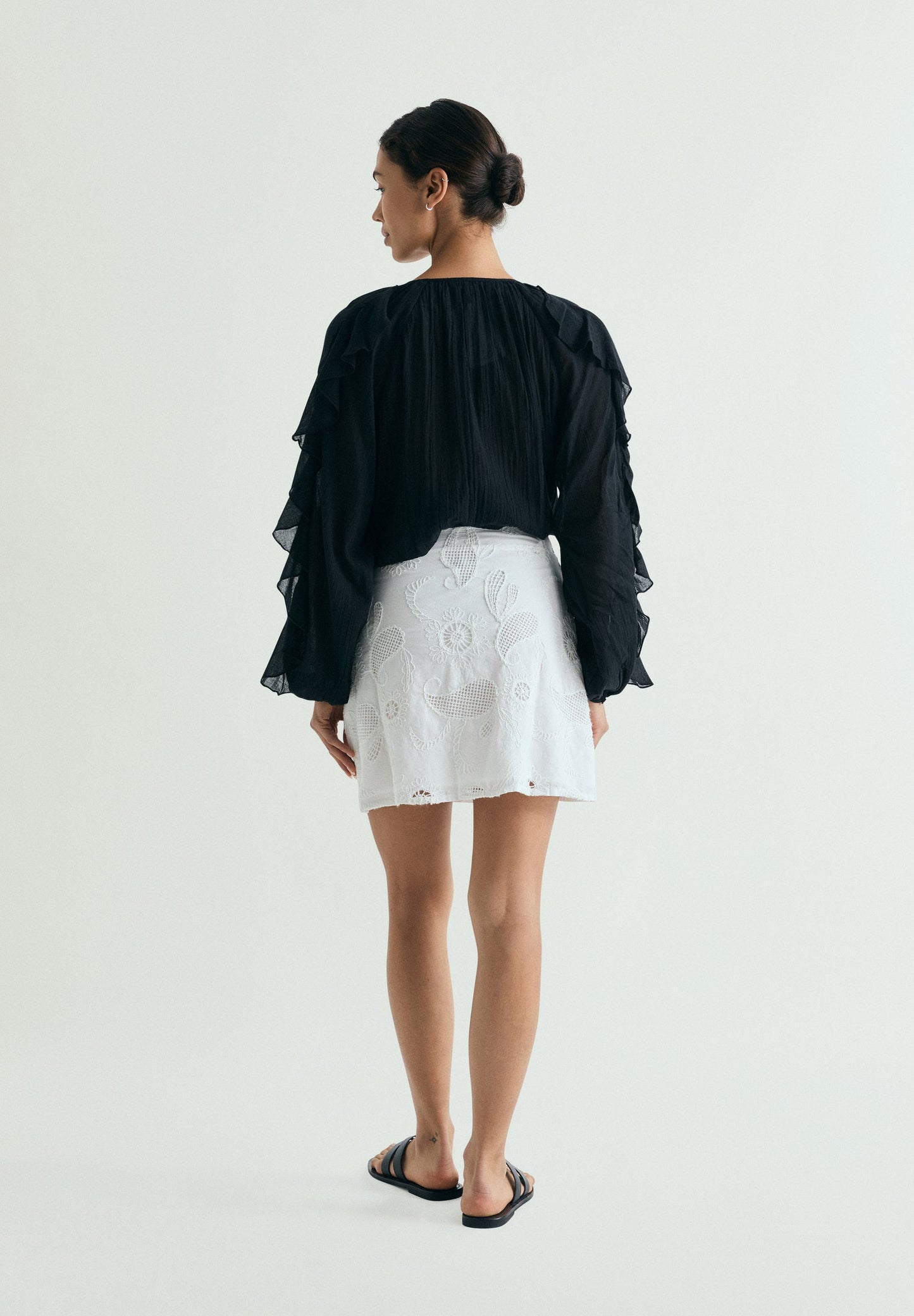 PERFORATED EMBROIDERED SKIRT