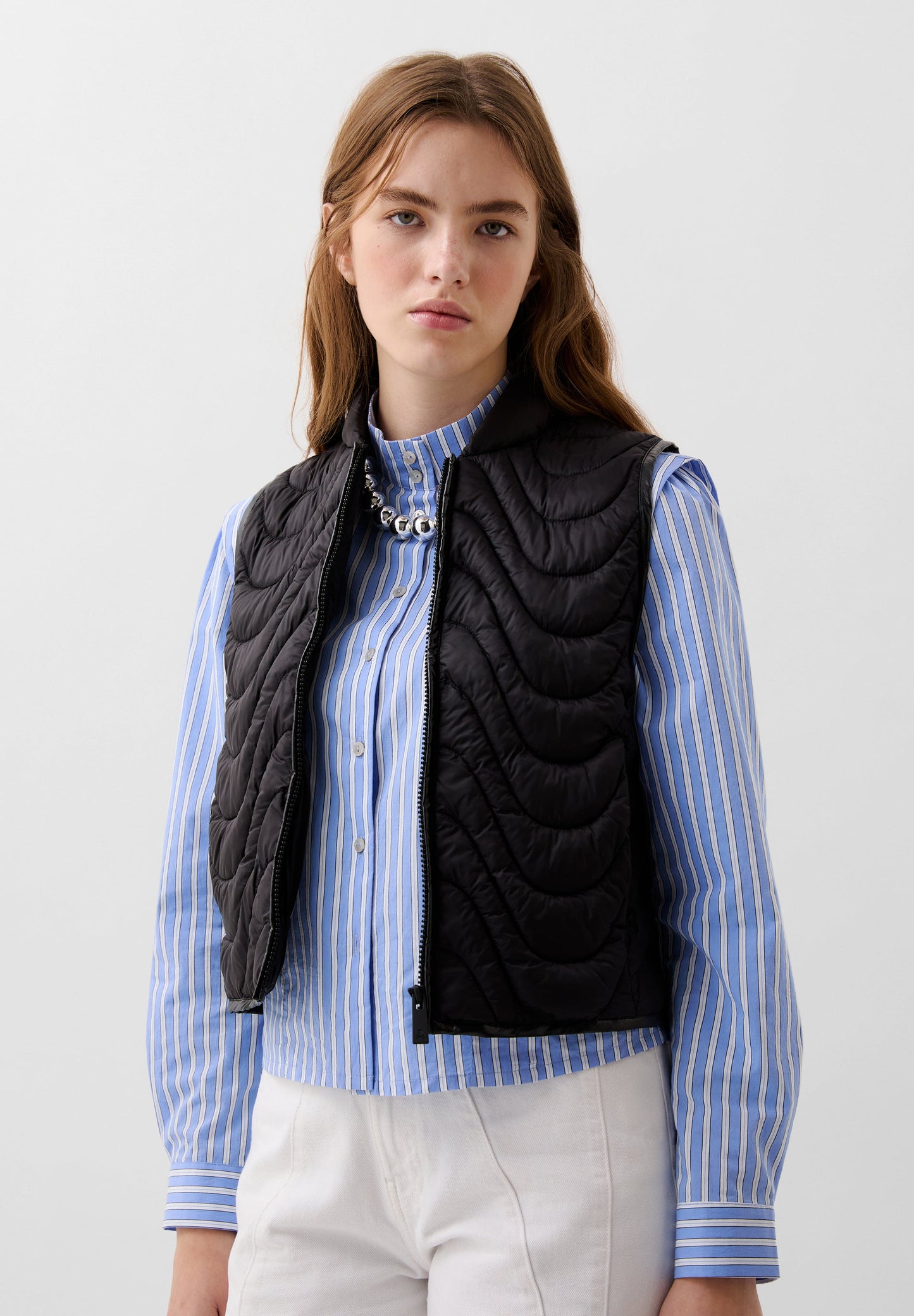 QUILTED WAVED GILET