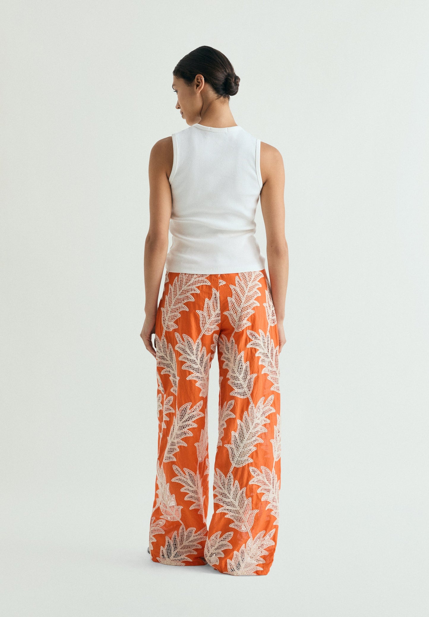 EMBROIDERED FLOWING TROUSERS