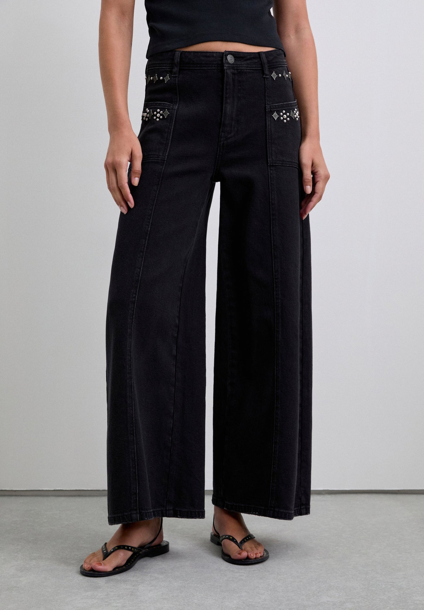 STUDDED CULOTTE JEANS
