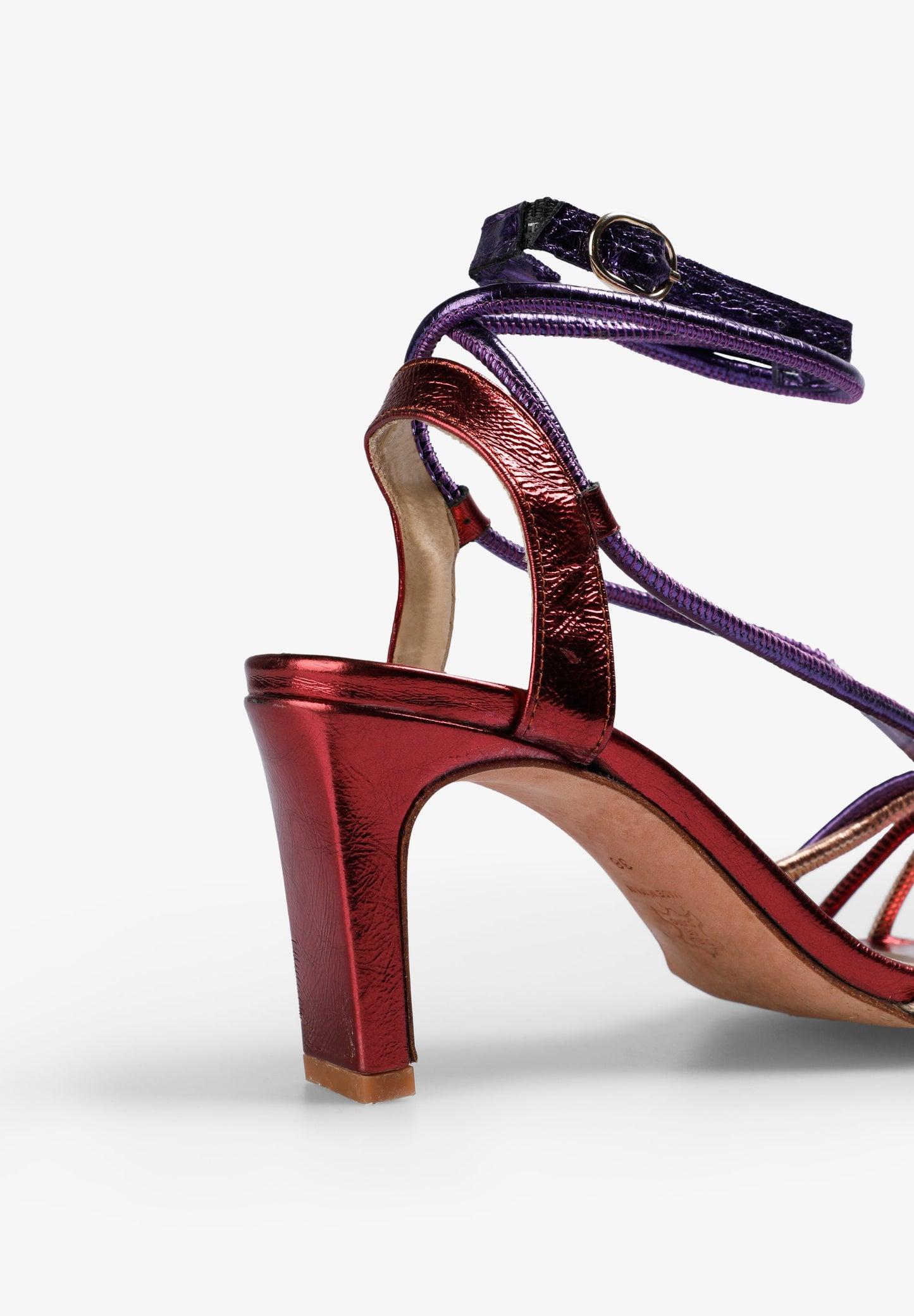 MULTICOLOURED KNOT HEELED SANDALS