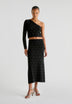 DIAMOND TEXTURED WEAVE KNIT MIDI SKIRT