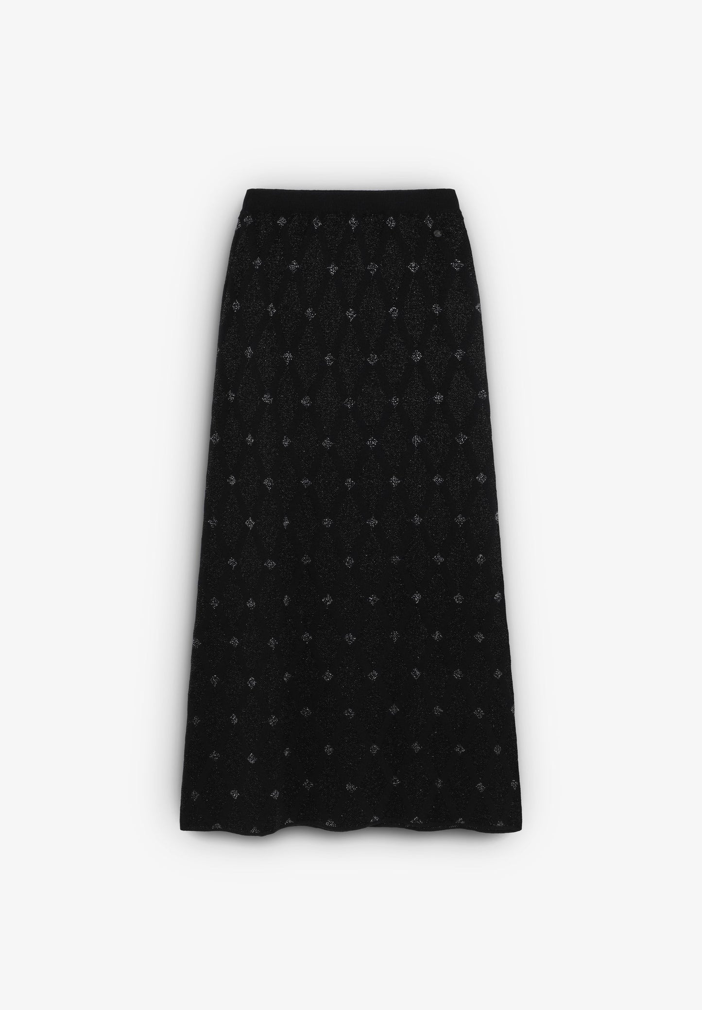 DIAMOND TEXTURED WEAVE KNIT MIDI SKIRT