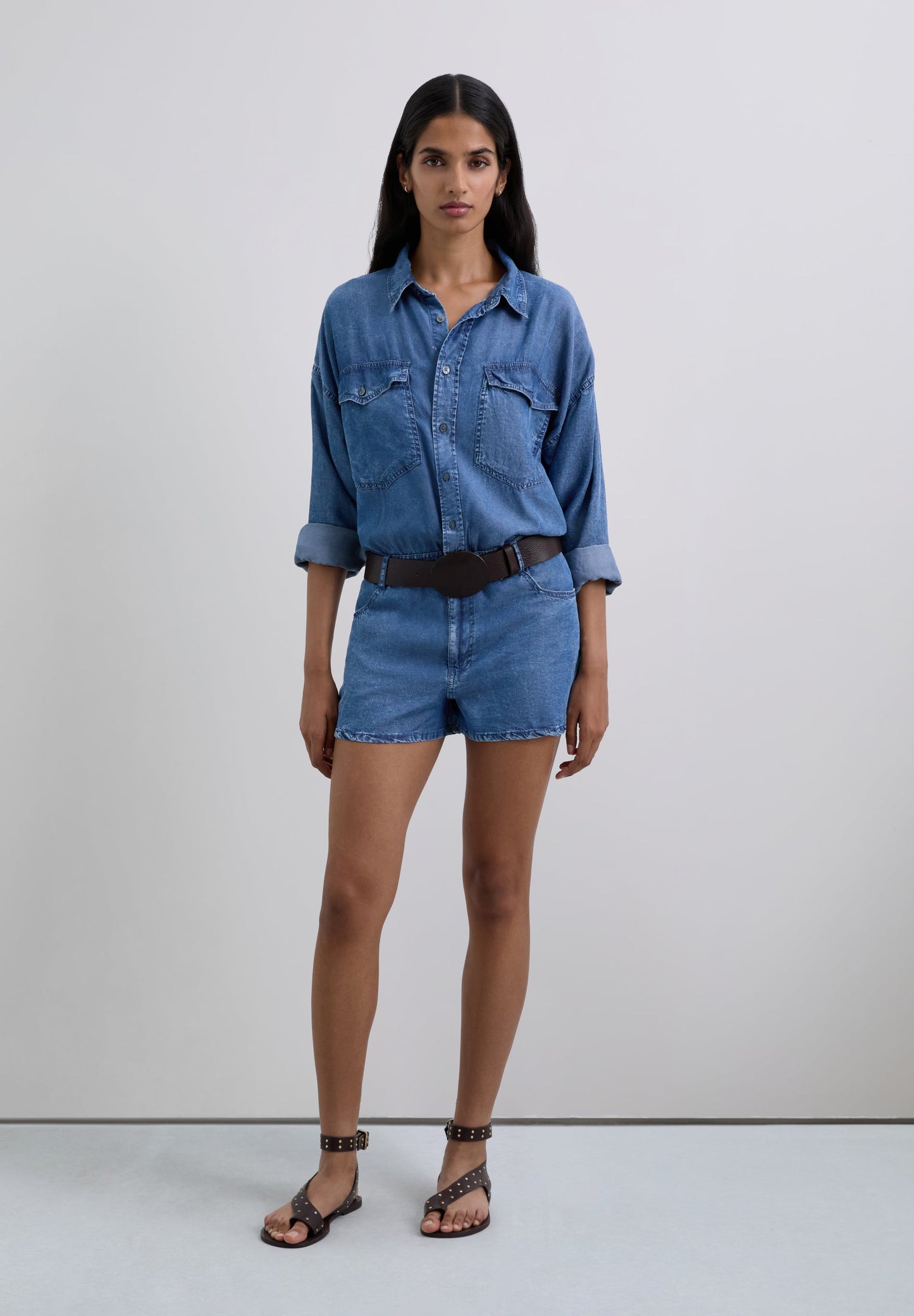 DENIM EFFECT PLAYSUIT